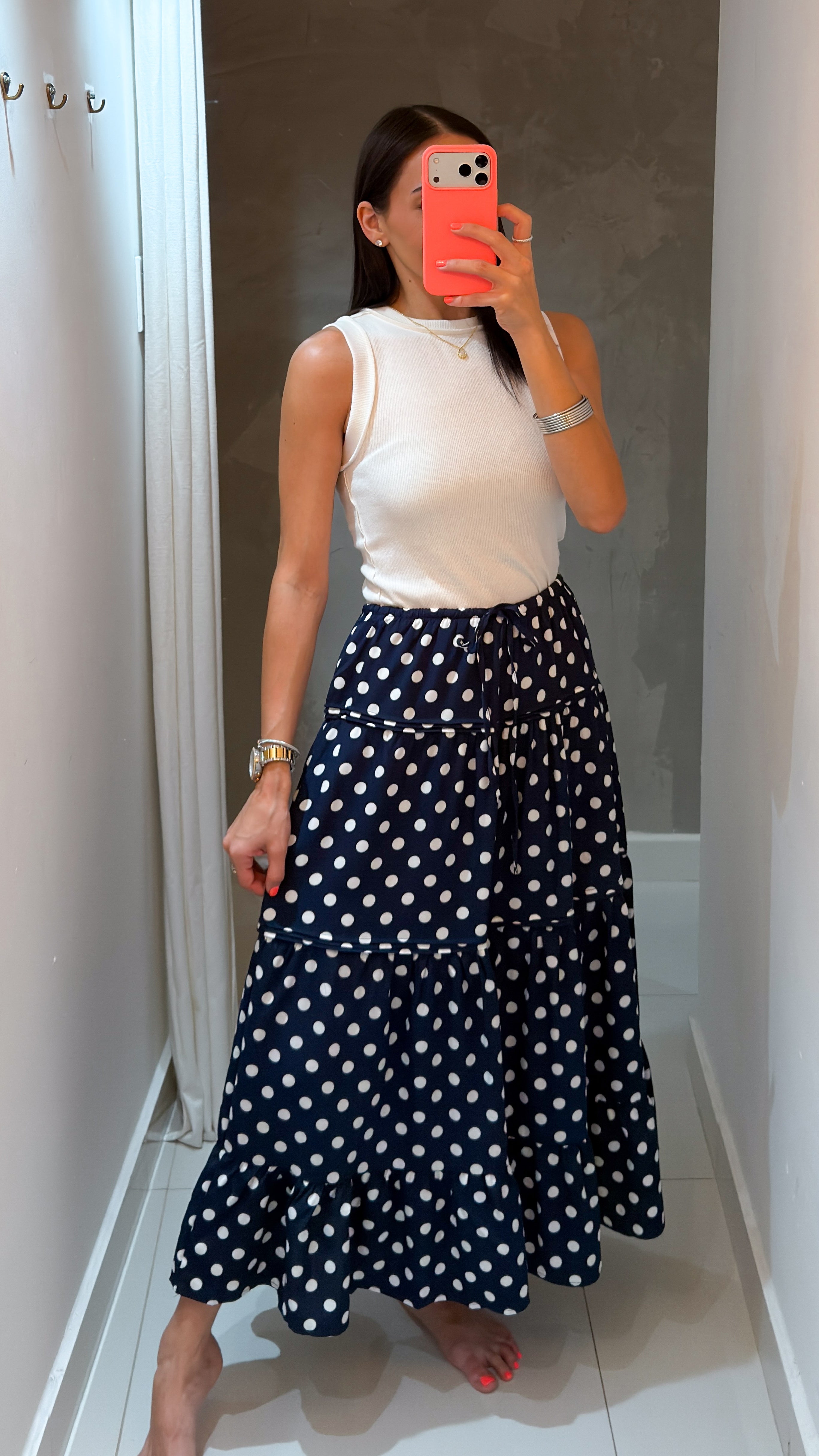 SYLVIE POLKA DOT MAXI SKIRT