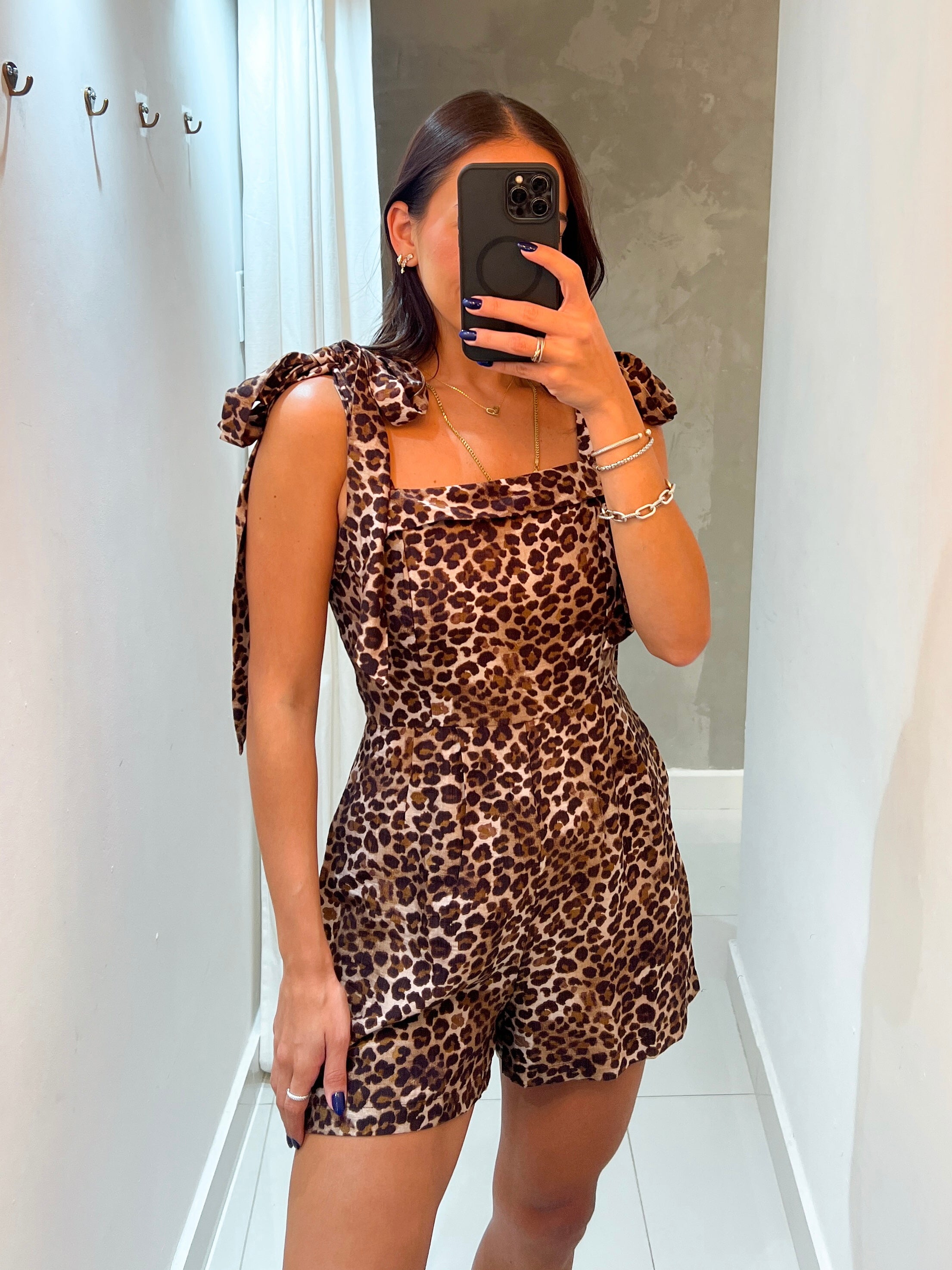 VIVIENNE LEOPARD FLOWY ROMPER