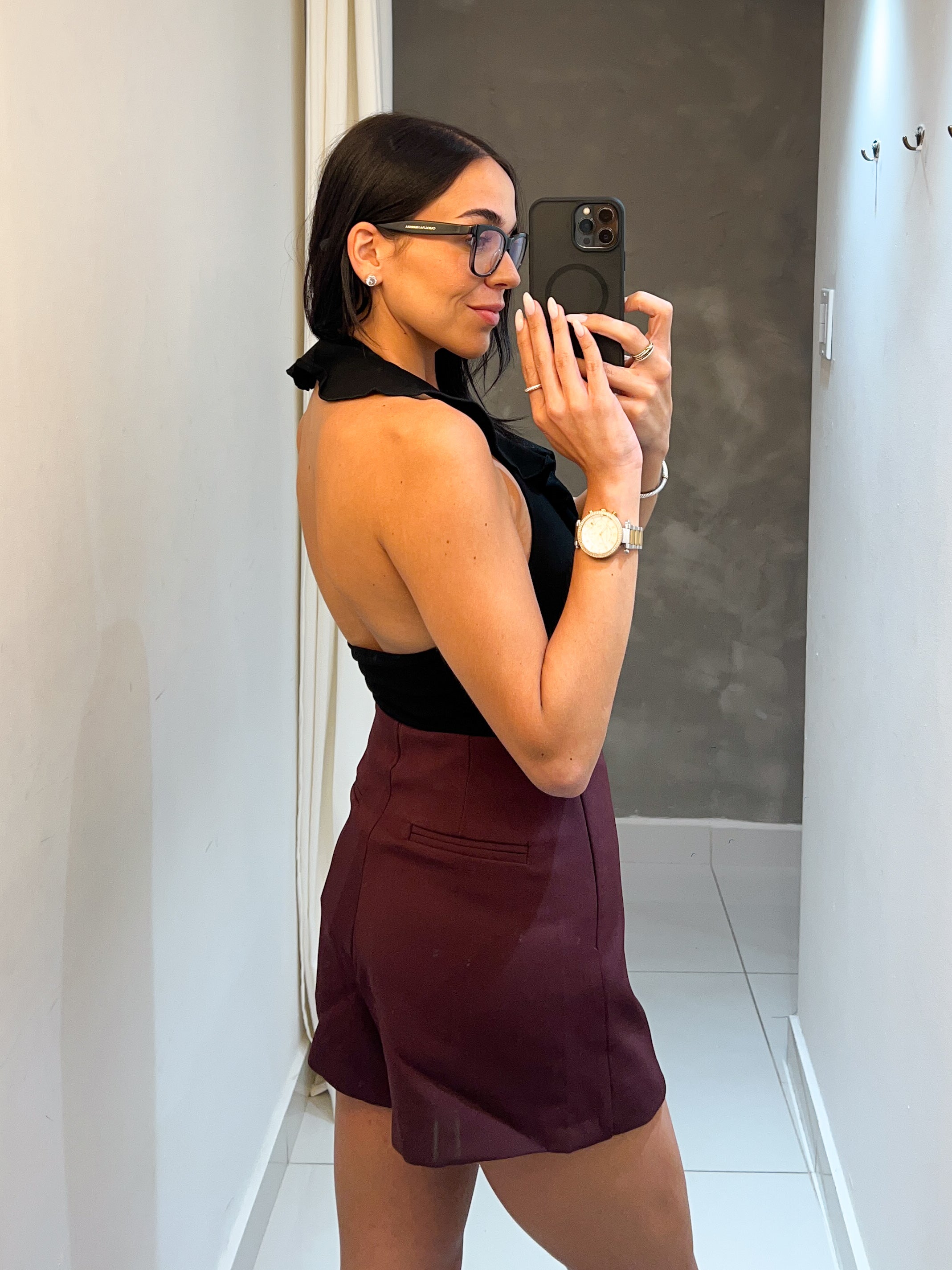 ANAHI HALTER RUFFLE BODYSUIT