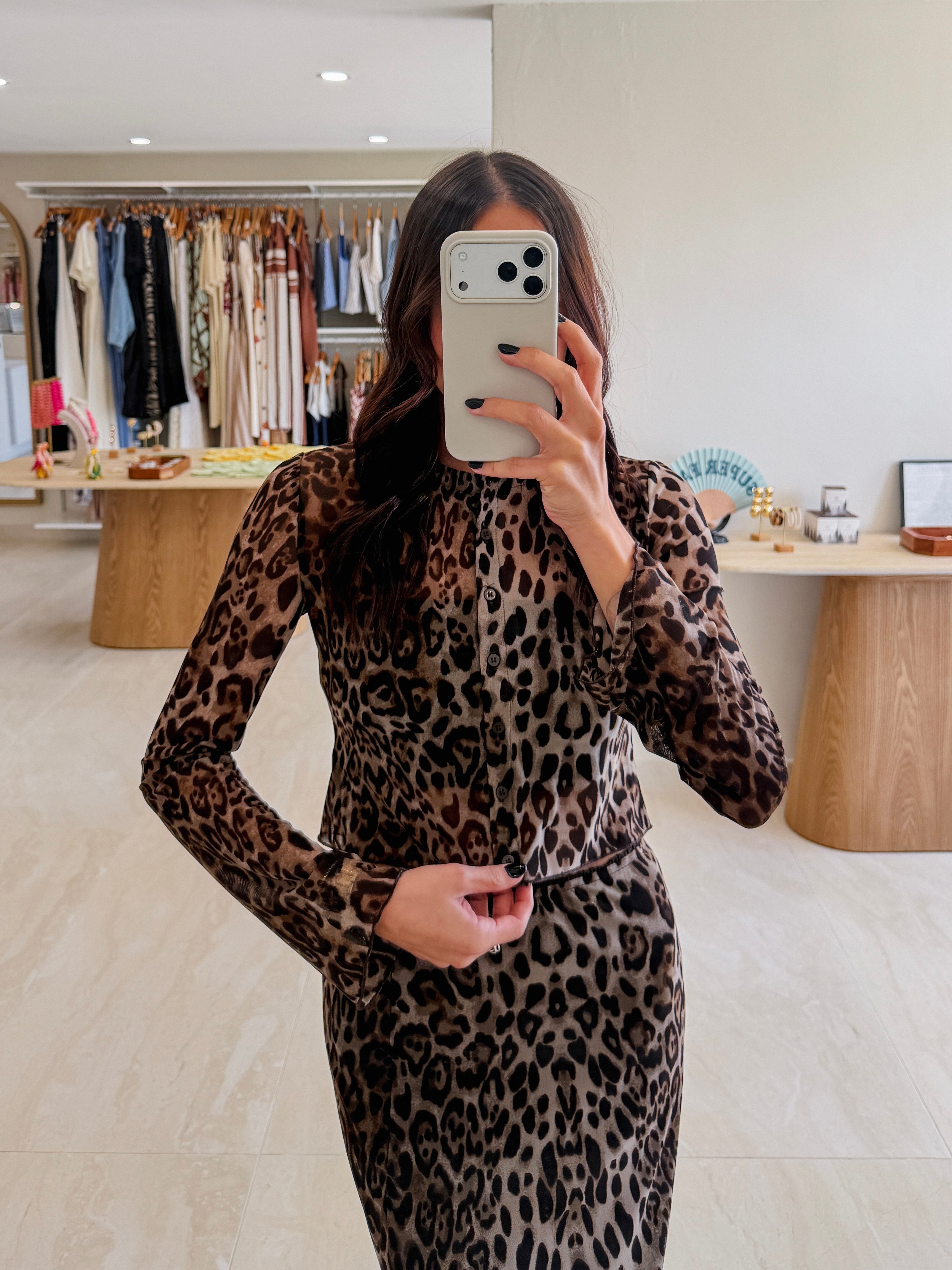 NYX ANIMAL PRINT MESH MAXI SKIRT SET