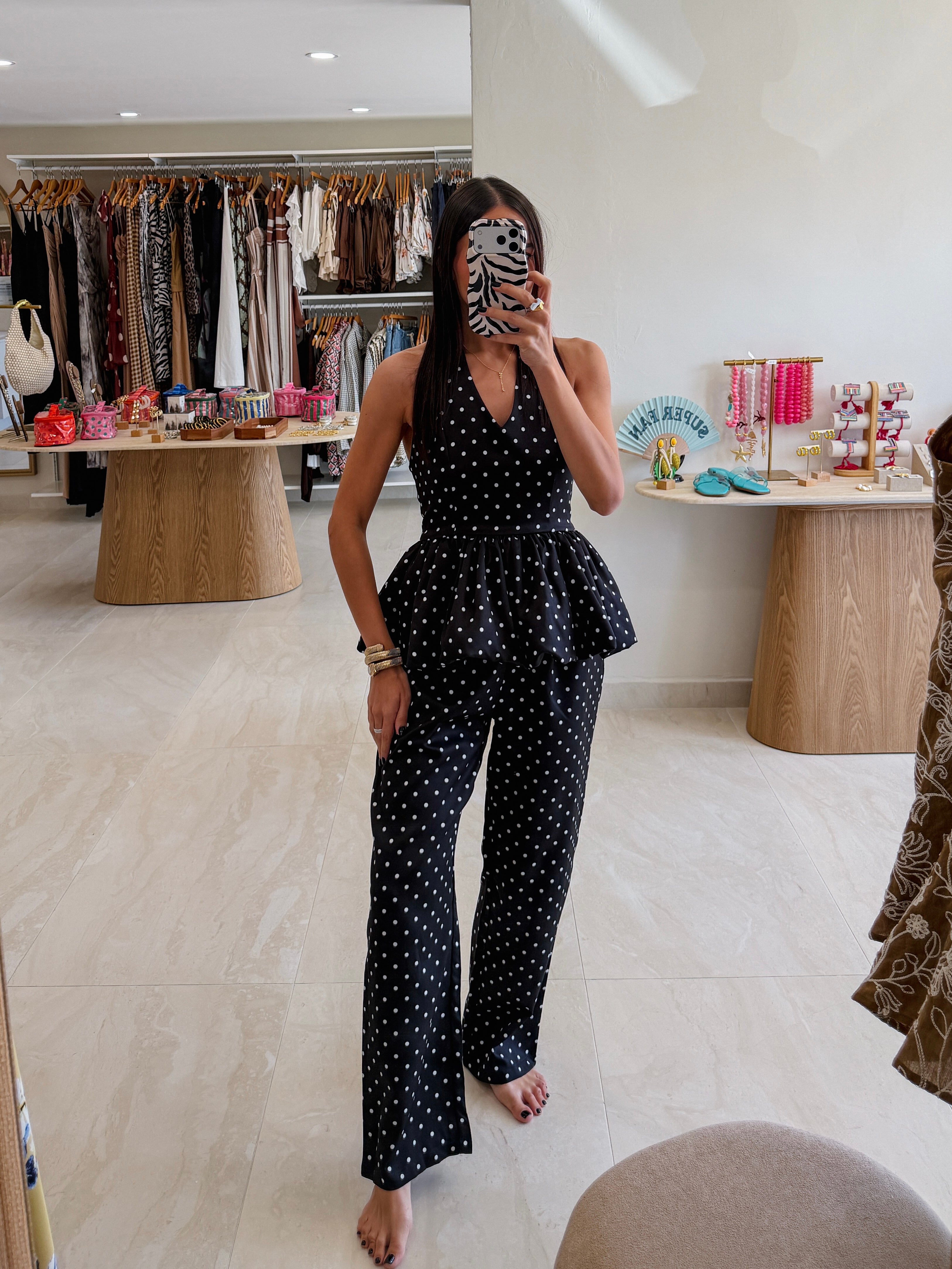 FIONA POLKA DOT HALTER SET