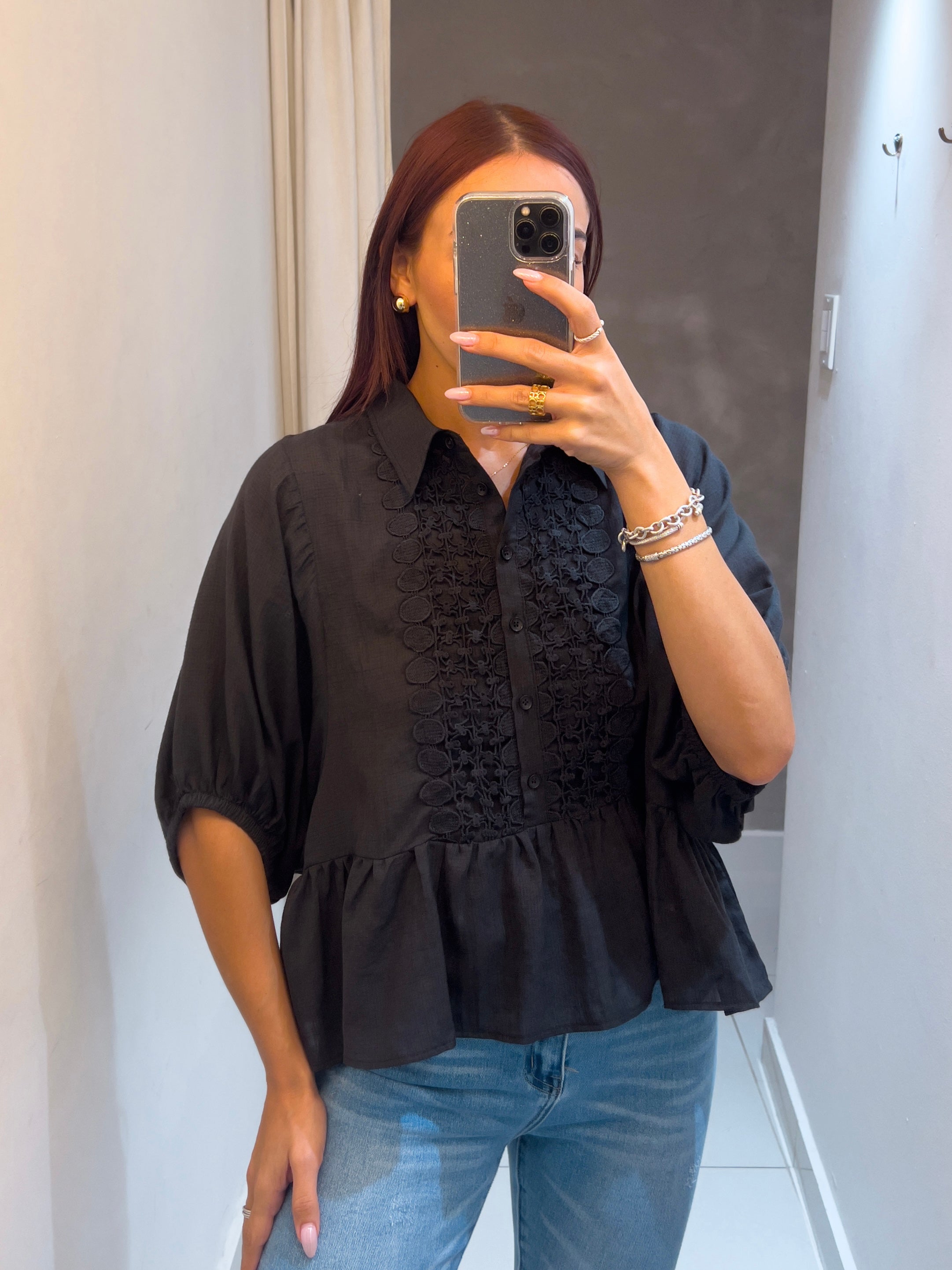 AGNES BLACK BLOUSE