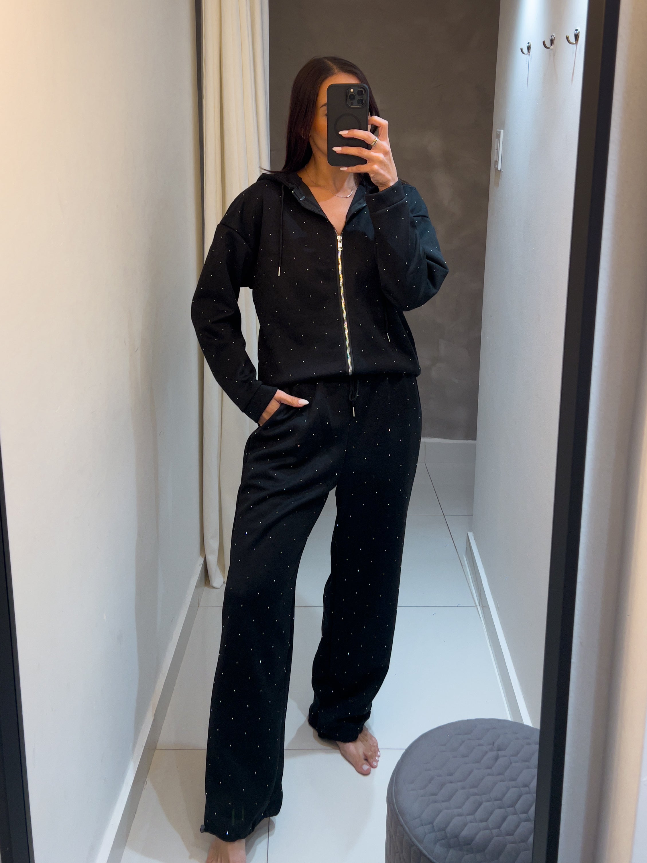 CRYSTAL BLACK RHINESTONE SET