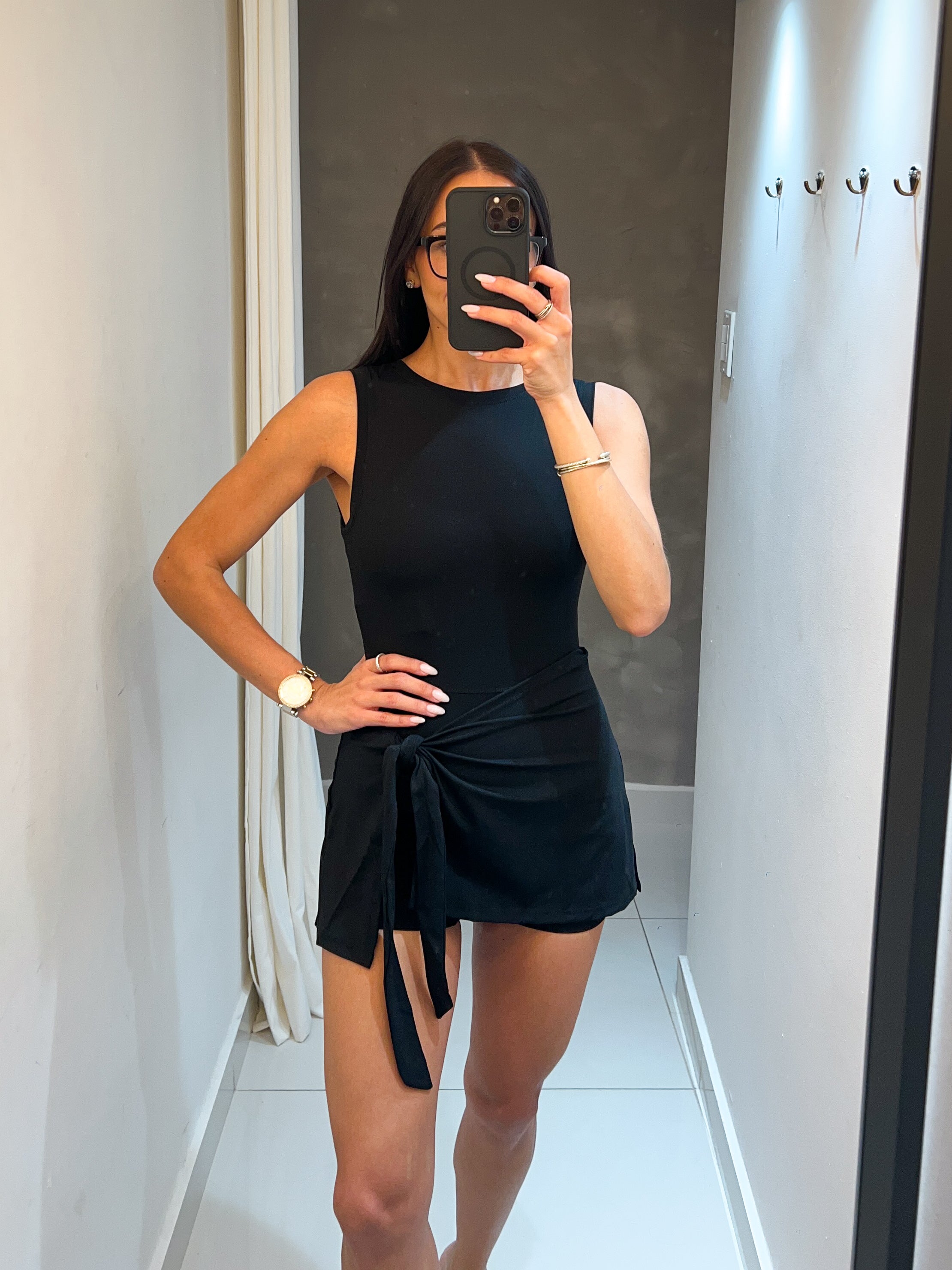 CINDY BLACK WRAP ACTIVE ROMPER