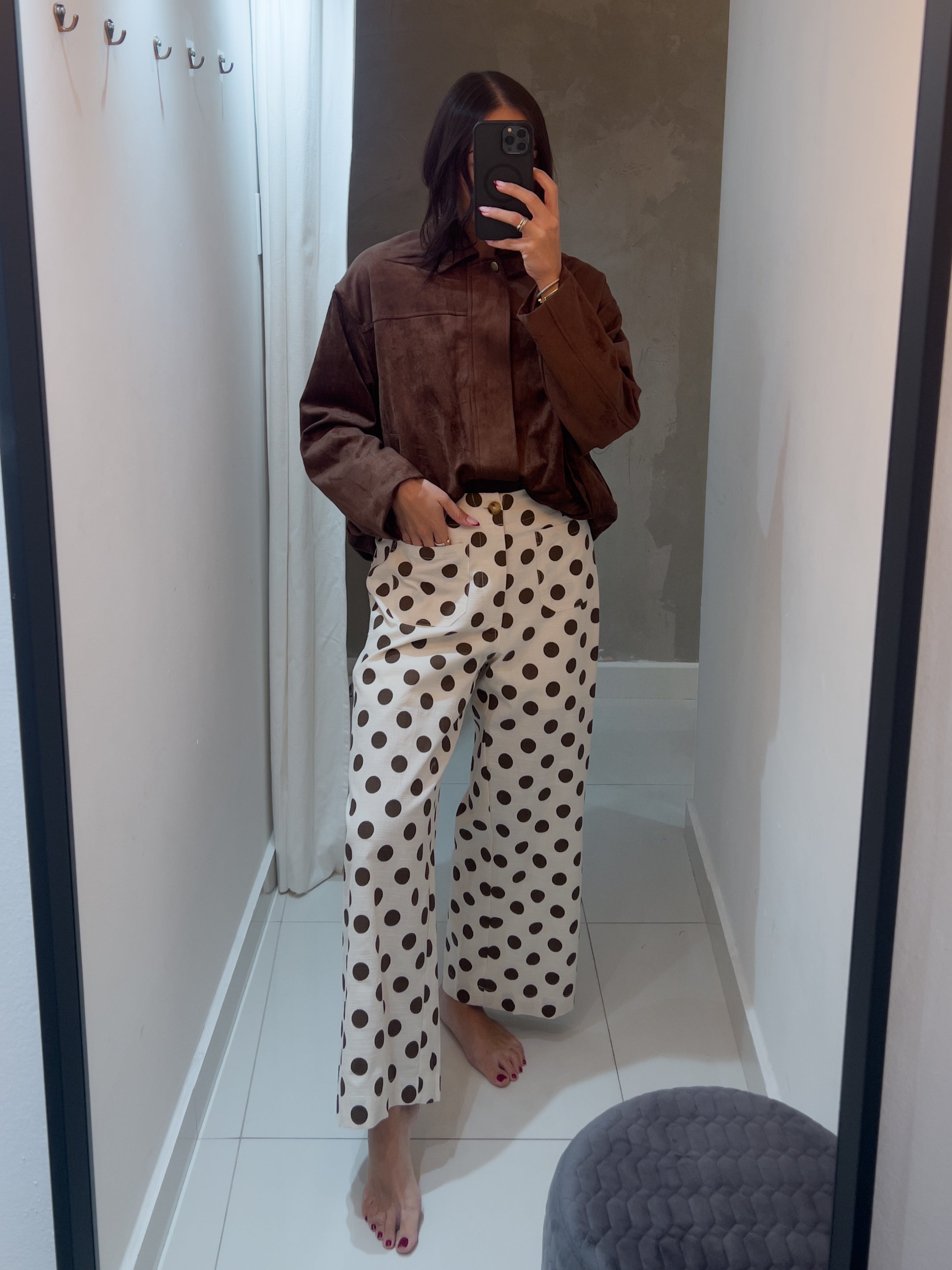 KAMILA BROWN POLKA DOT PANT