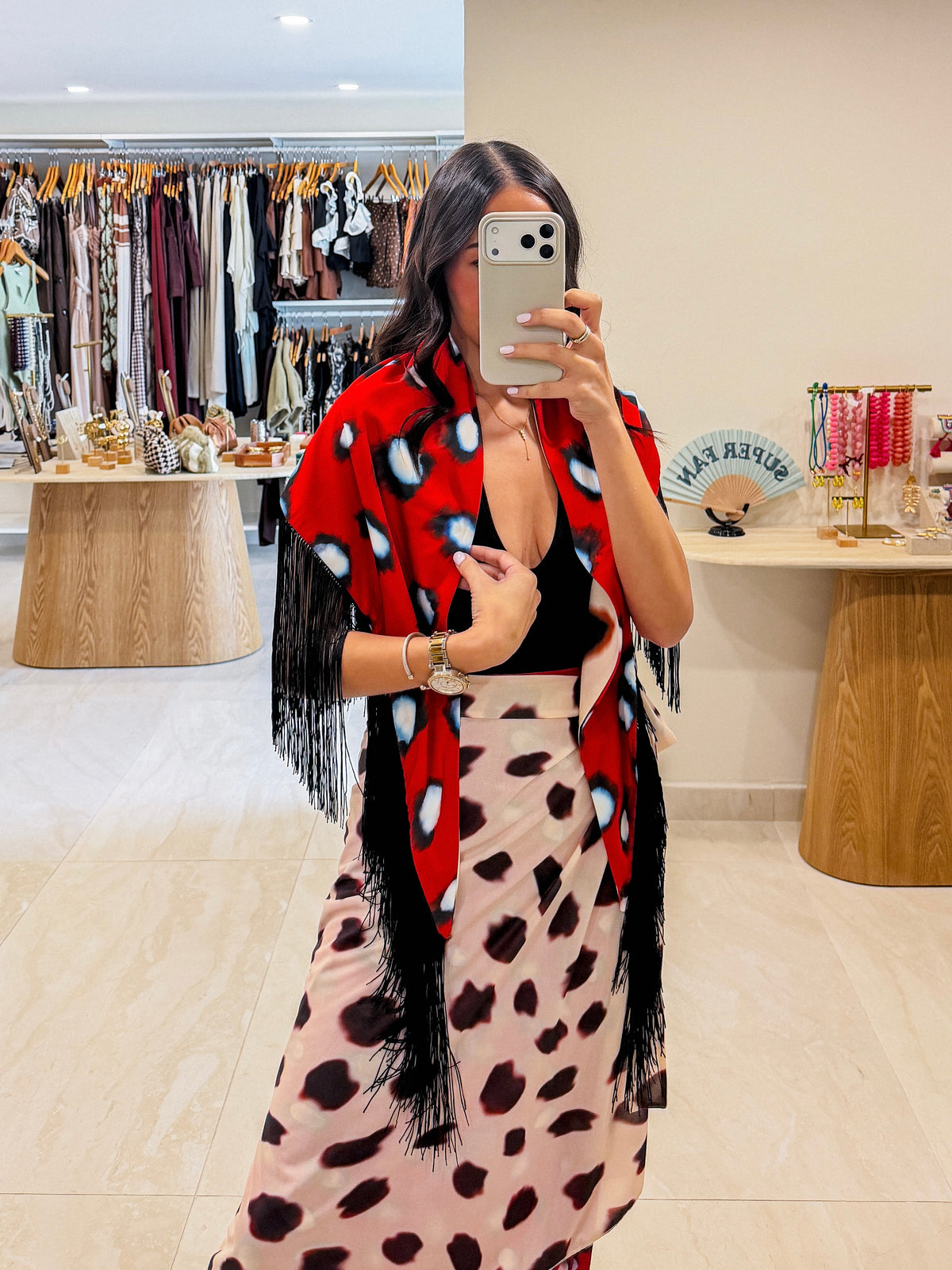 RED MULTI USE REVERSIBLE SCARF/SARONG