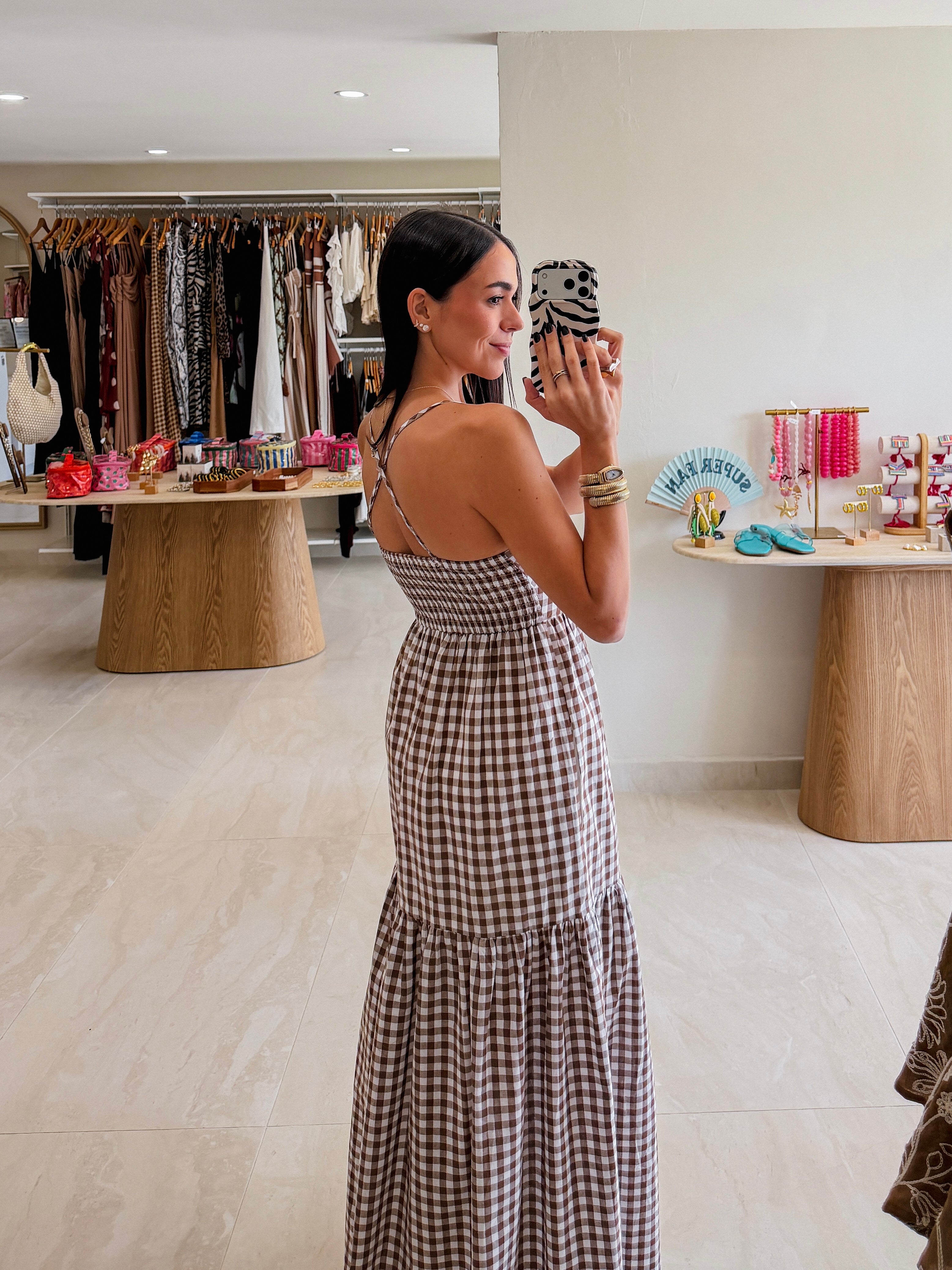 CIELO GINGHAM MAXI DRESS