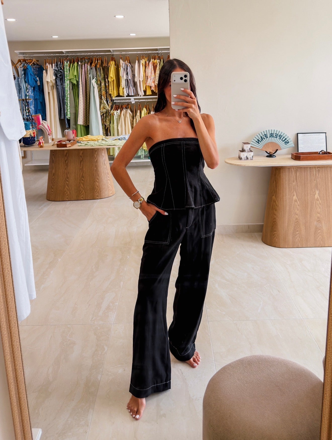 FABIOLA BLACK PANT SET