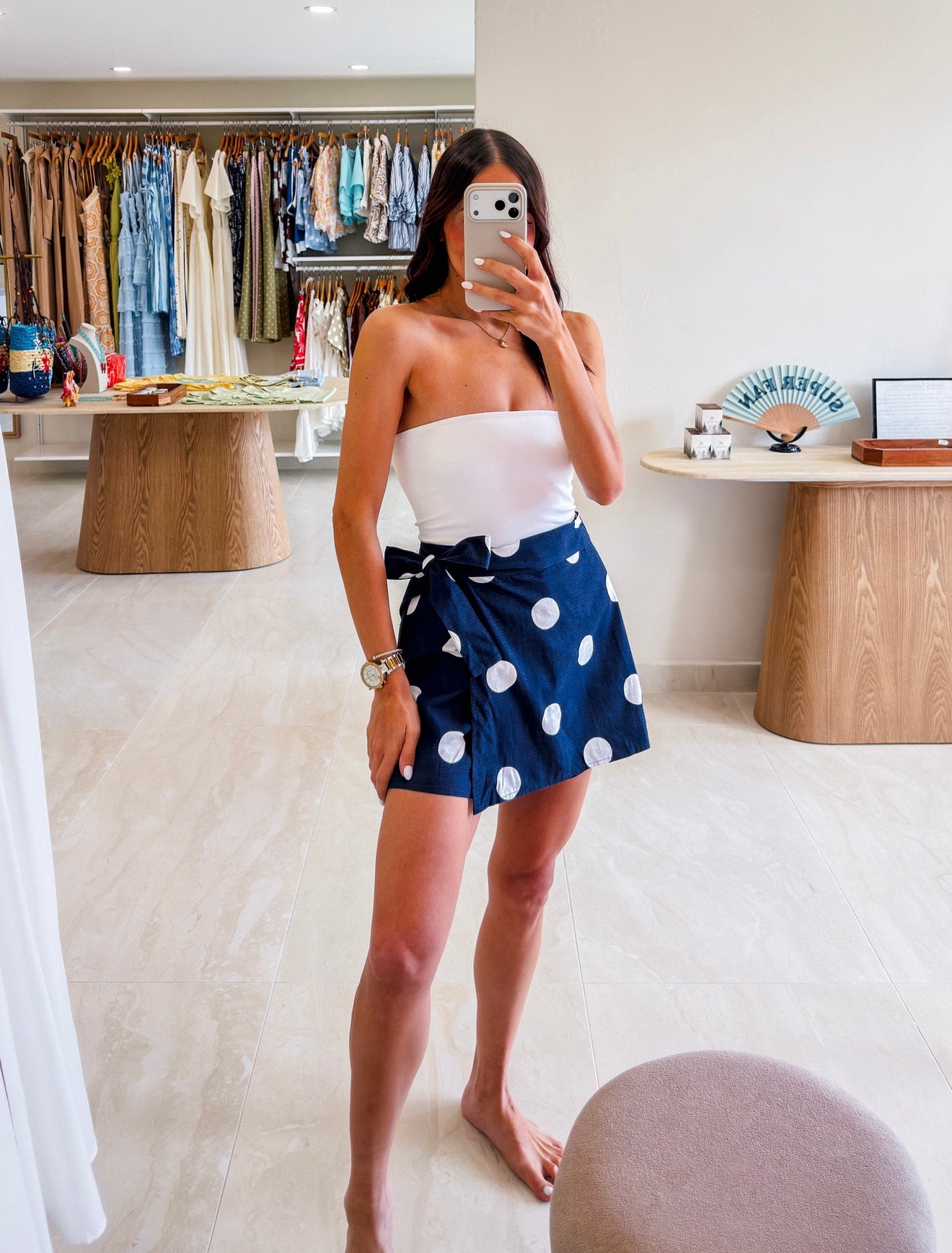 CRISTINA POLKA DOT WRAP SHORT