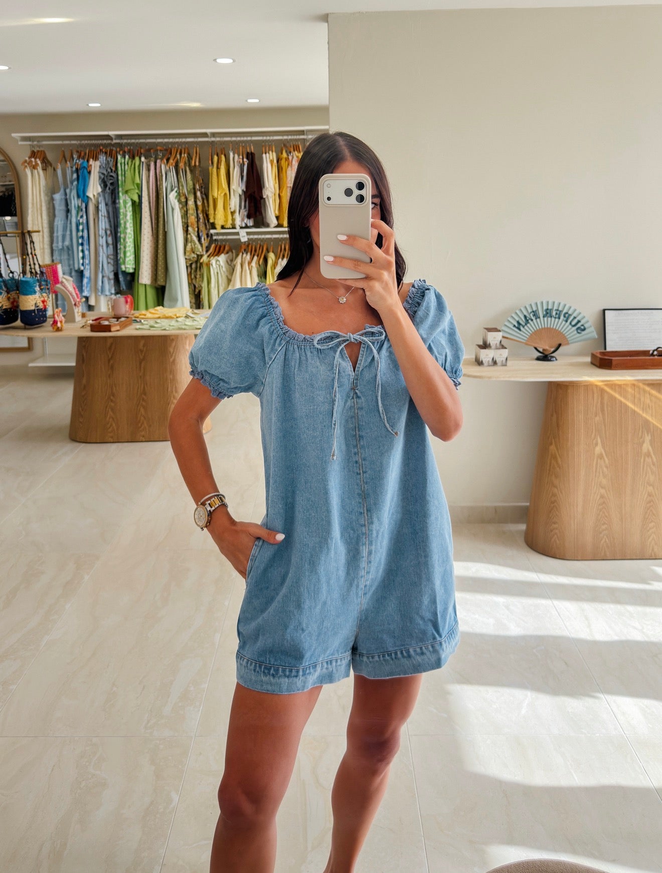 EMILIANA DENIM ROMPER