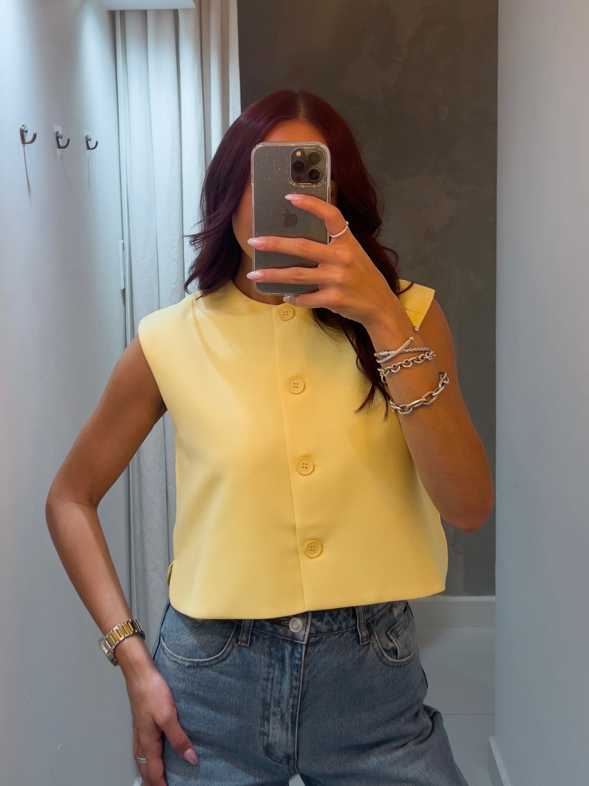 KRISTA BUTTER YELLOW VEST TOP