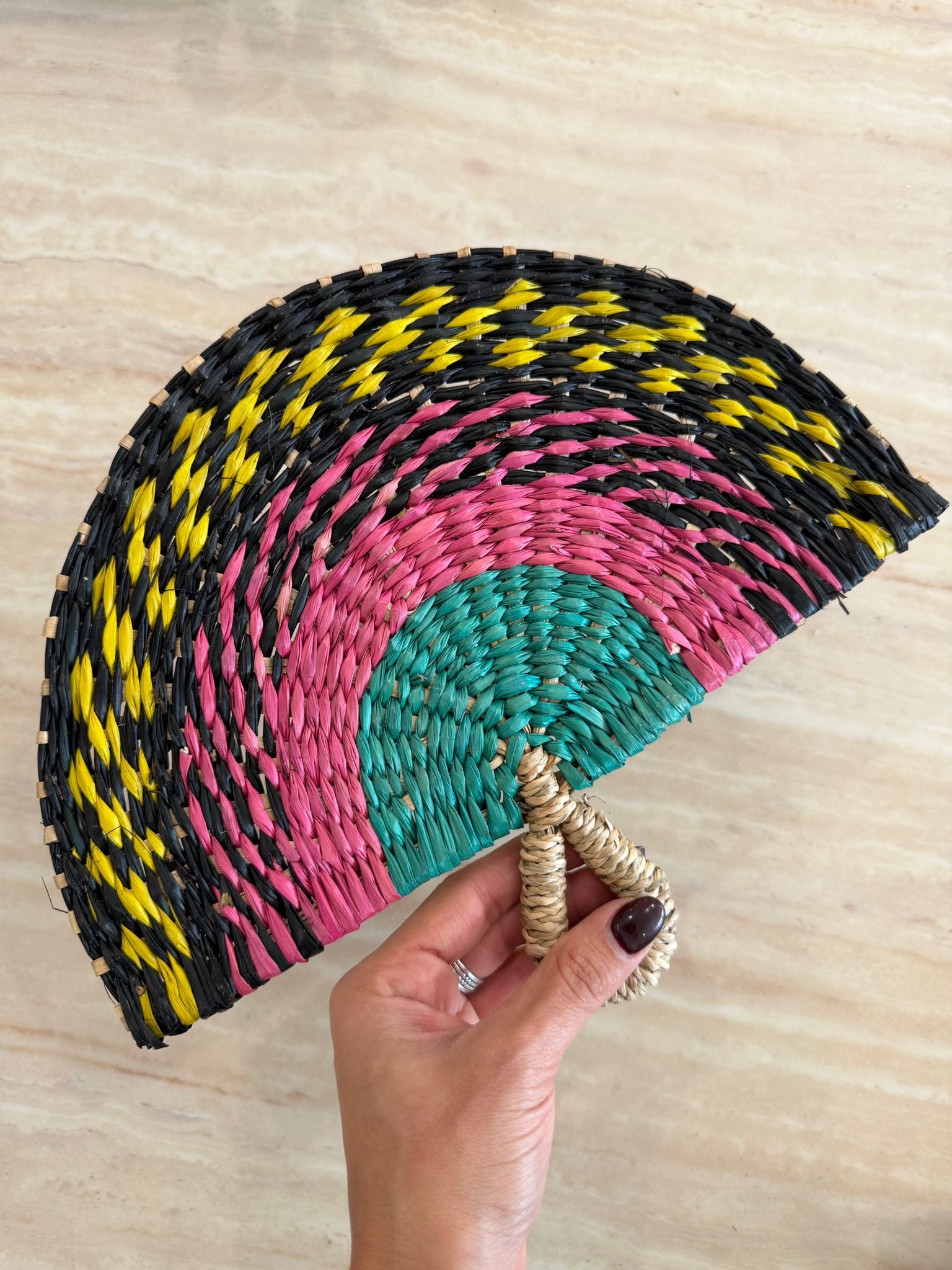 HANDWOVEN STATEMENT FAN - SMALL