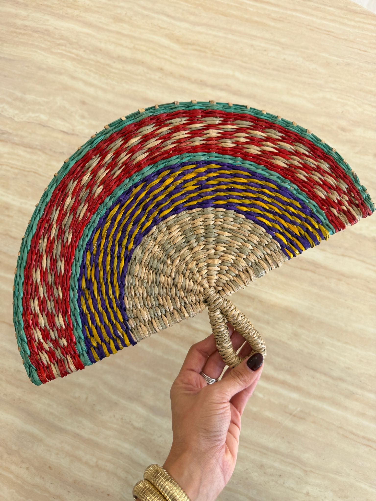 HANDWOVEN STATEMENT FAN - LARGE