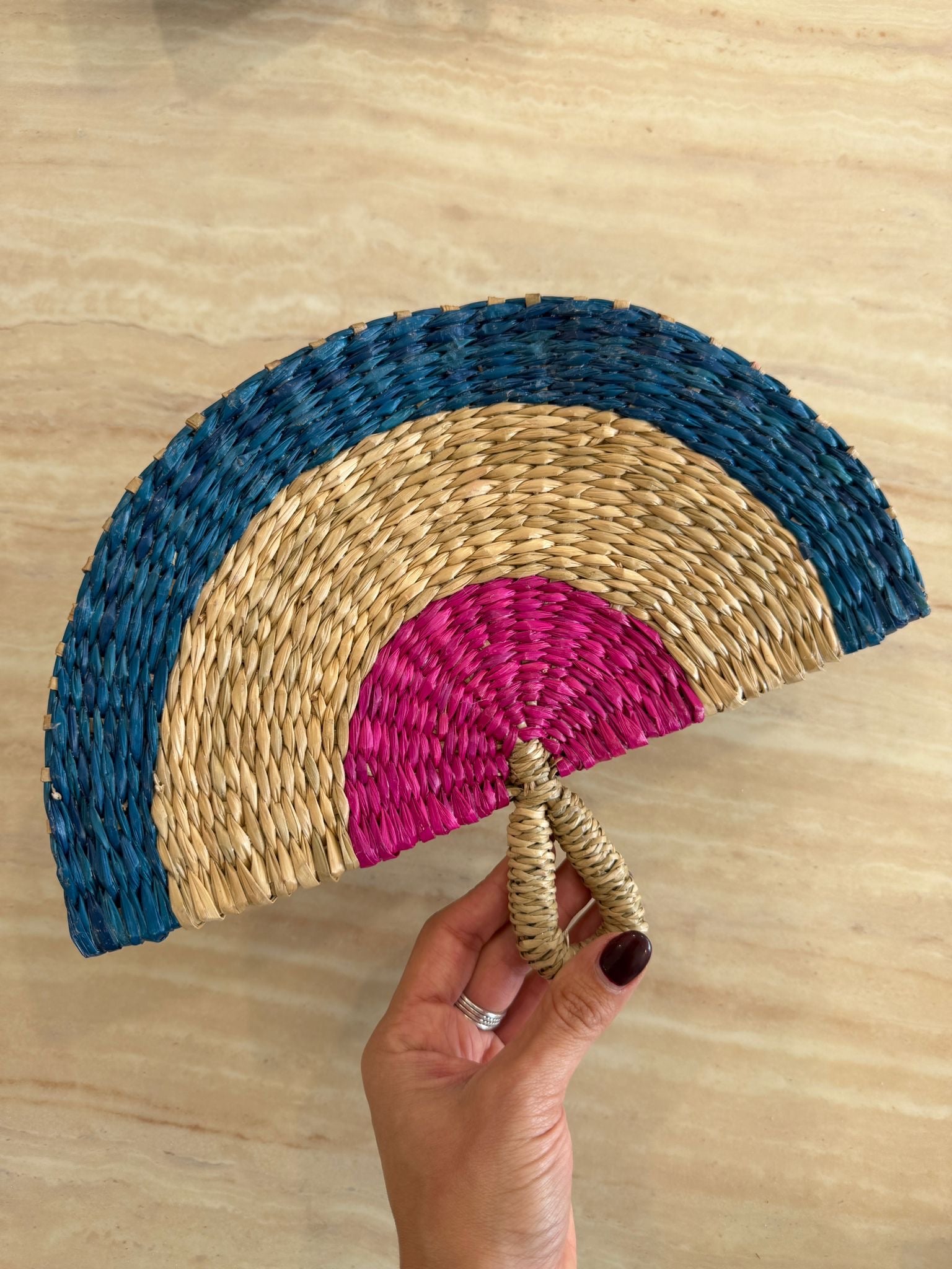 HANDWOVEN STATEMENT FAN - SMALL