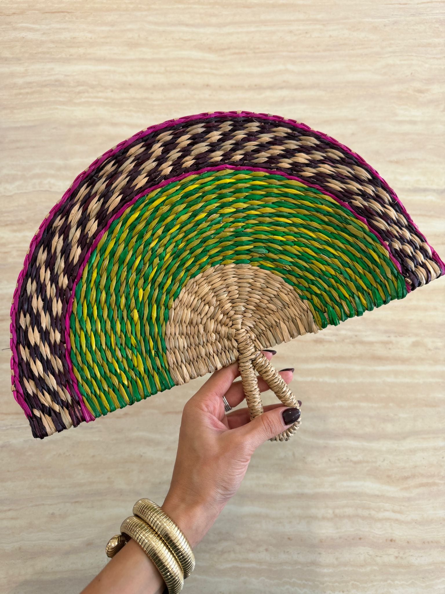 HANDWOVEN STATEMENT FAN - LARGE