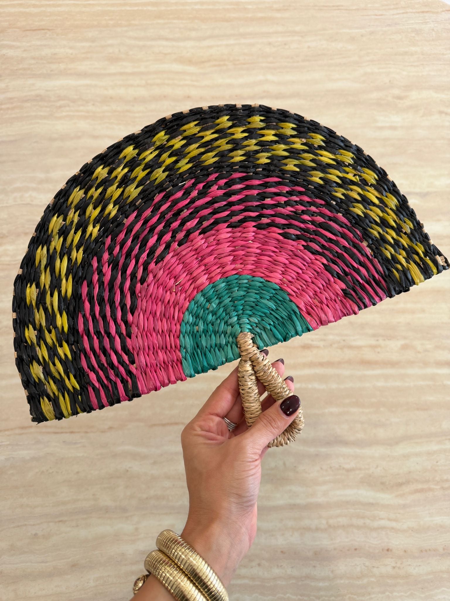 HANDWOVEN STATEMENT FAN - LARGE