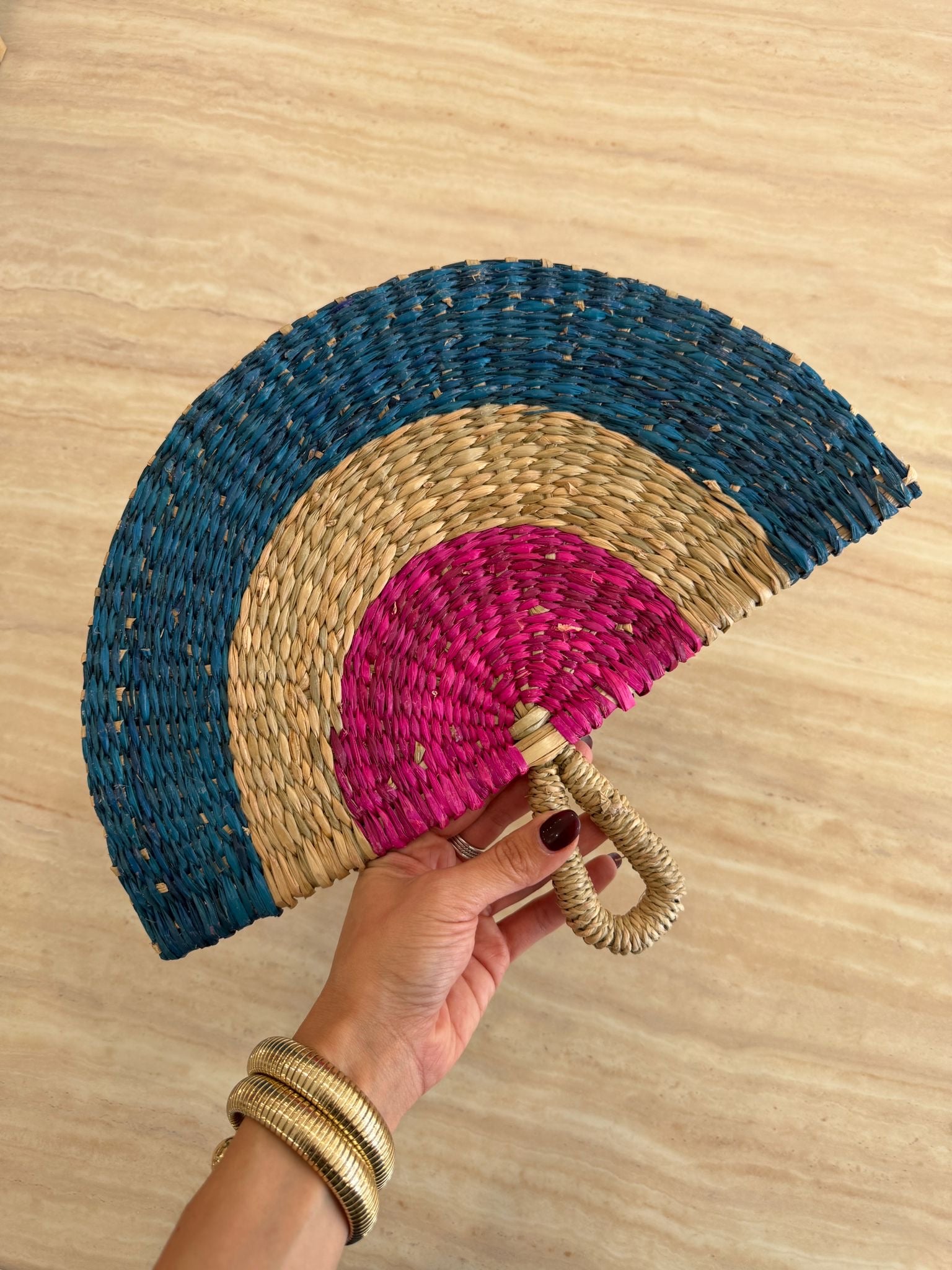 HANDWOVEN STATEMENT FAN - LARGE