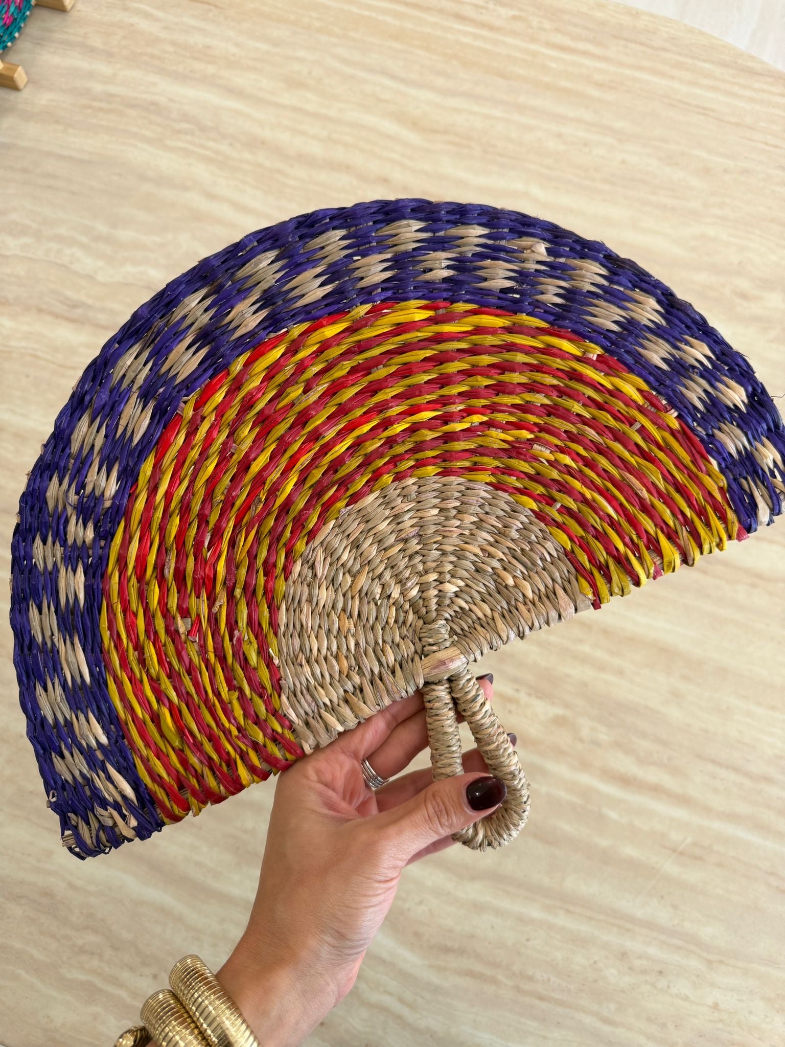 HANDWOVEN STATEMENT FAN - LARGE