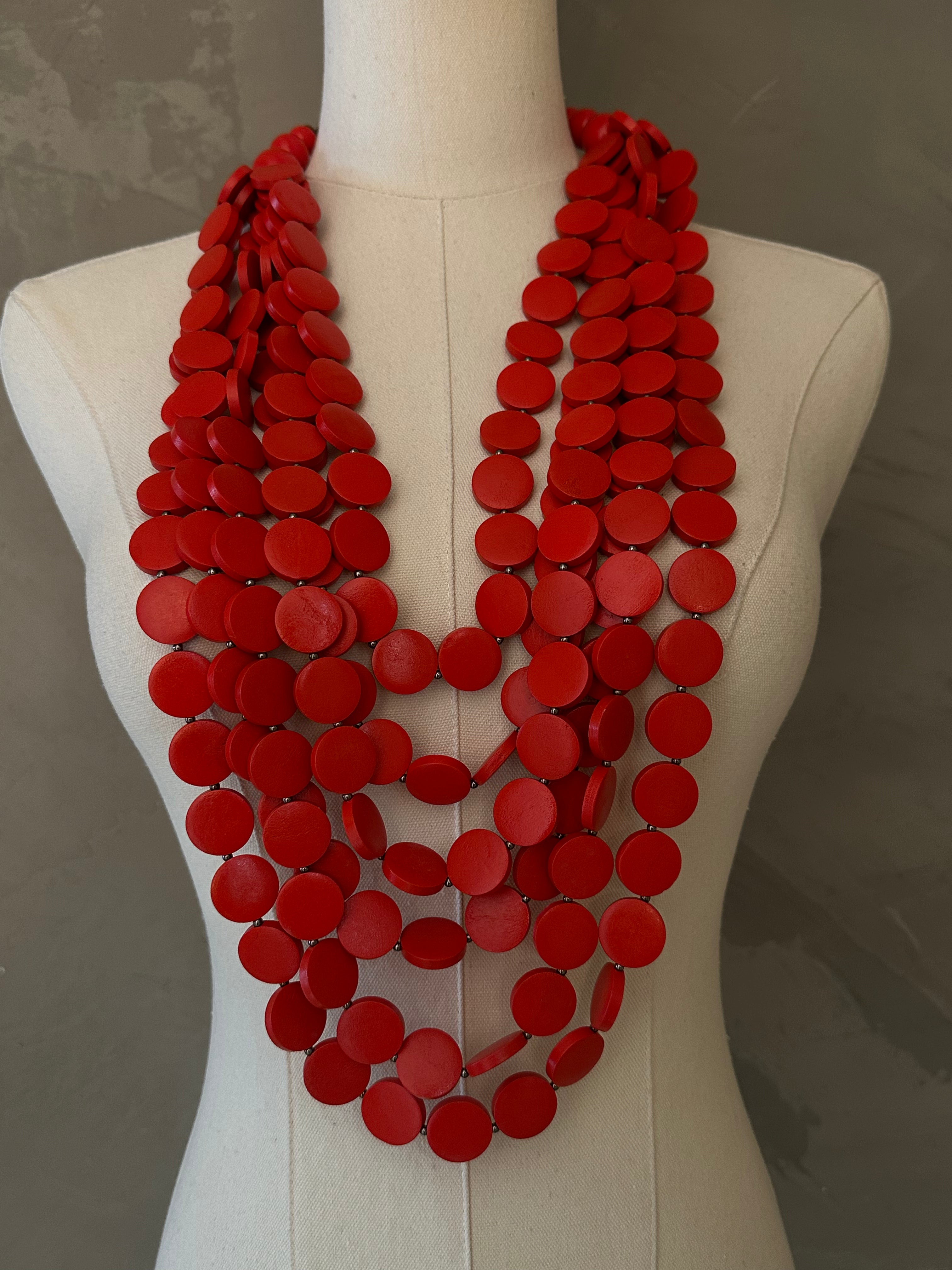 SARINA RED WOOD NECKLACE