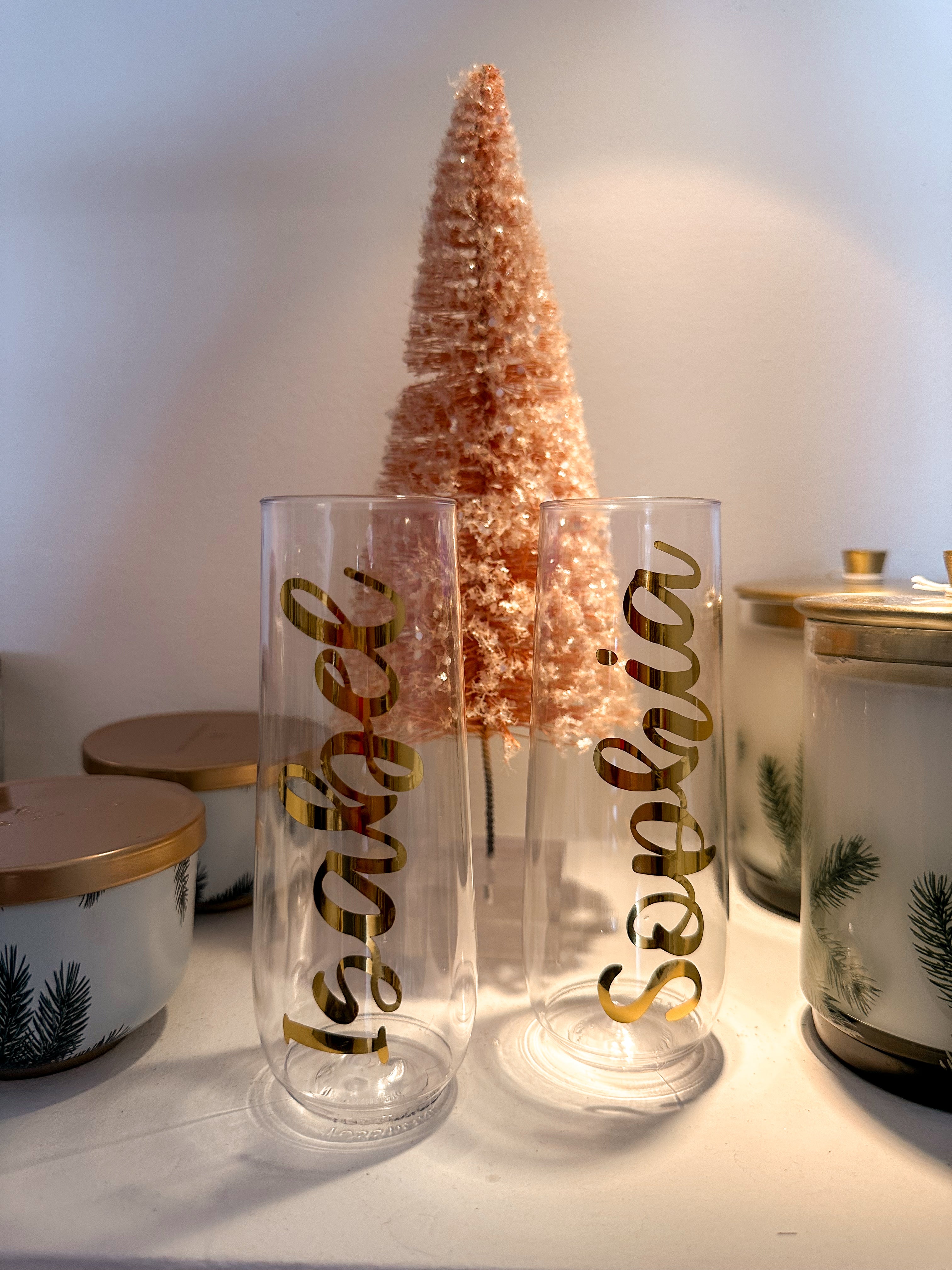PLASTIC PERSONALIZED CHAMPAGNE GLASS
