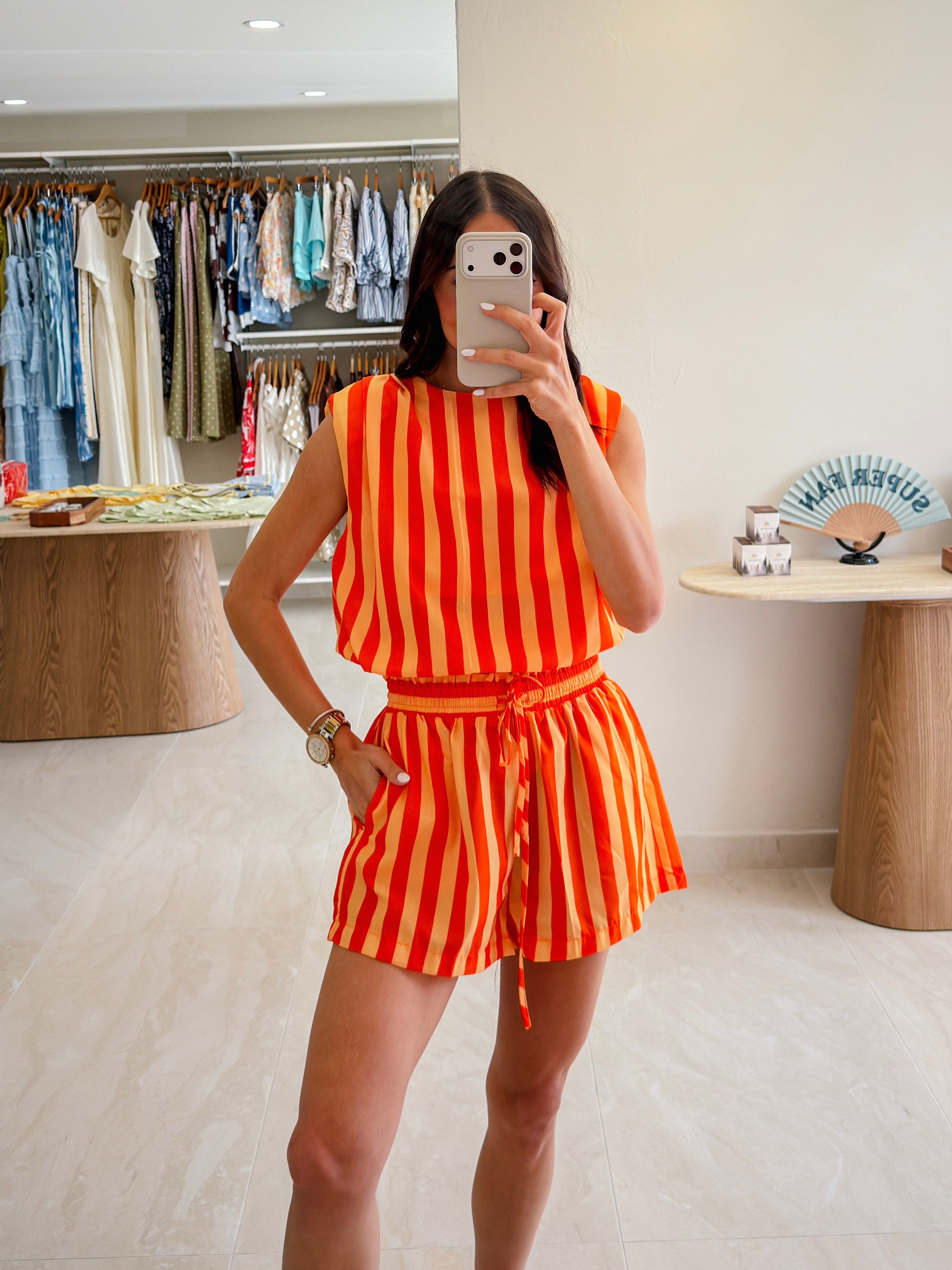 ELIANA ORANGE SHORT SET