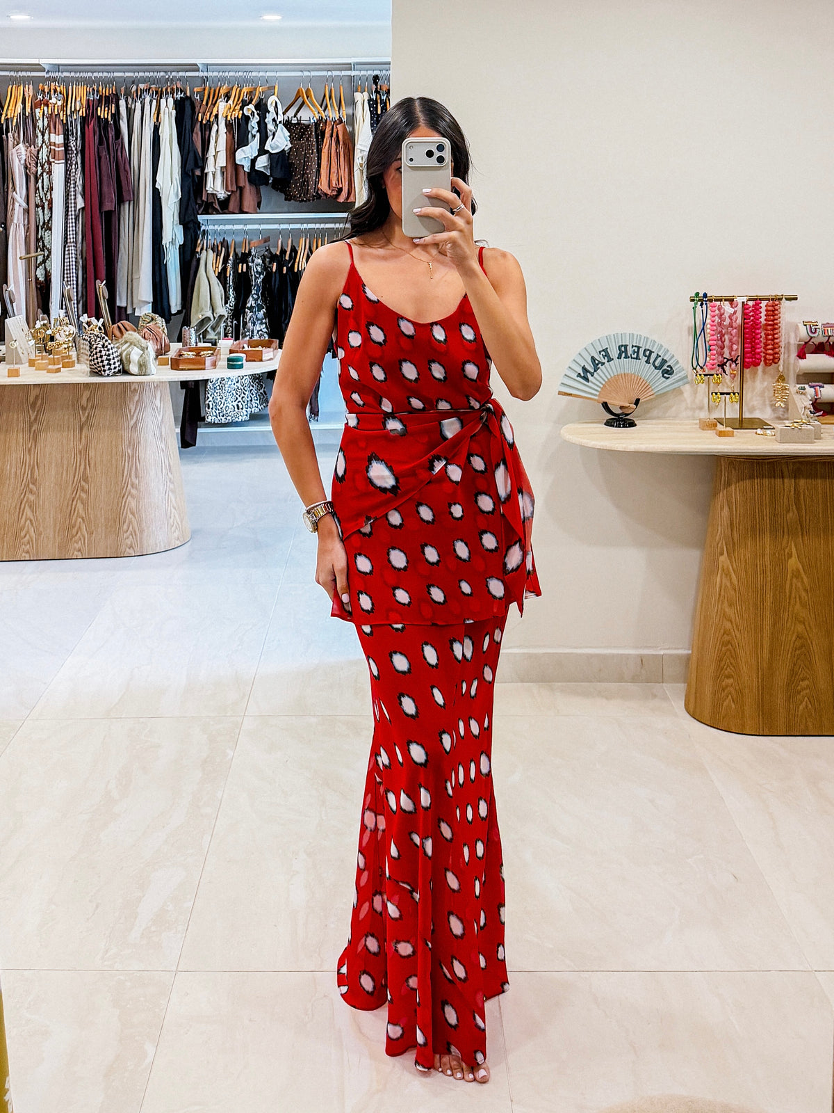 PAOLA RED SARONG MAXI DRESS