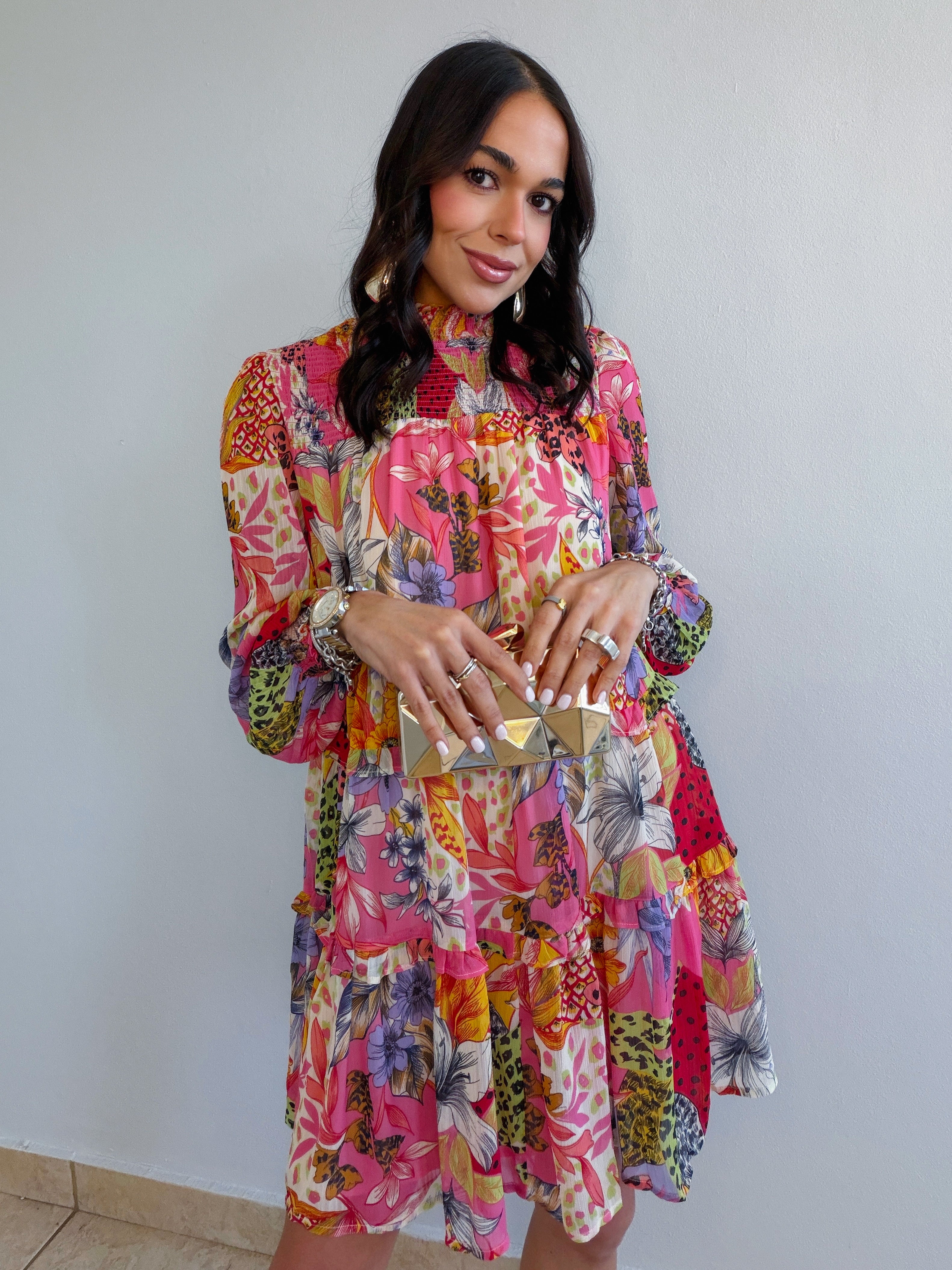 AKIRA MULTIPRINT DRESS