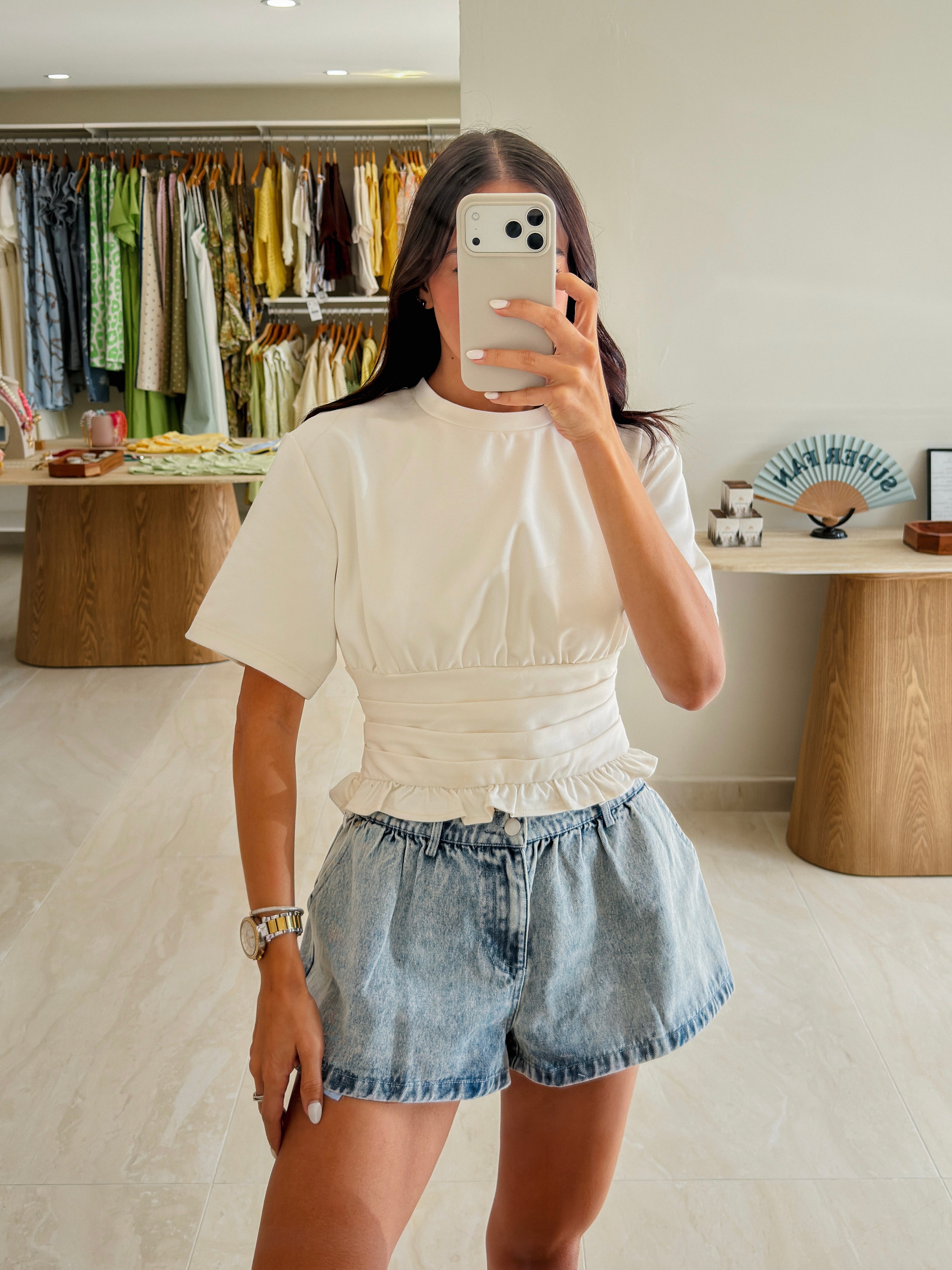 AMELIE DENIM SHORTS