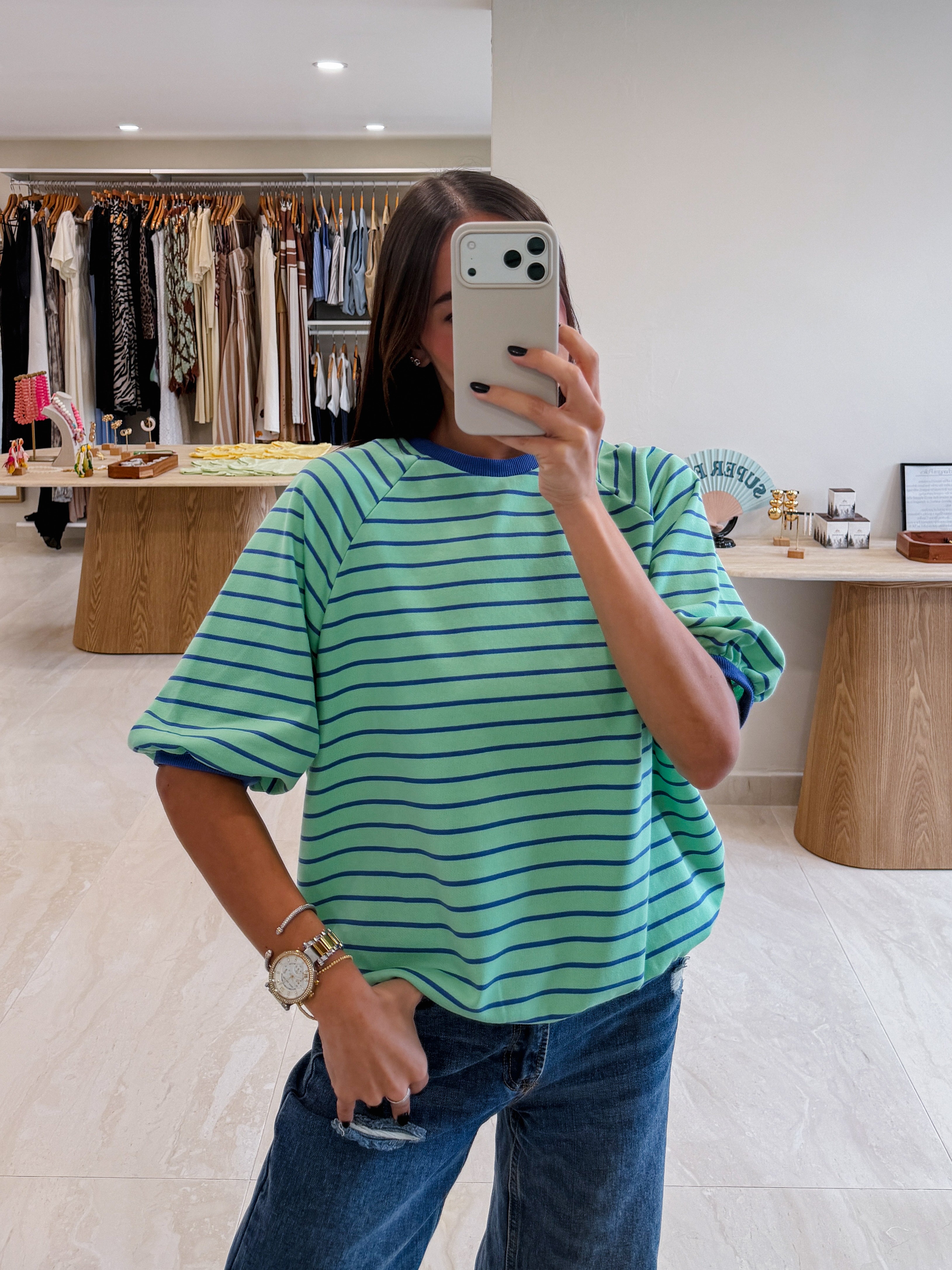 ELISA MINT SWEATSHIRT TOP
