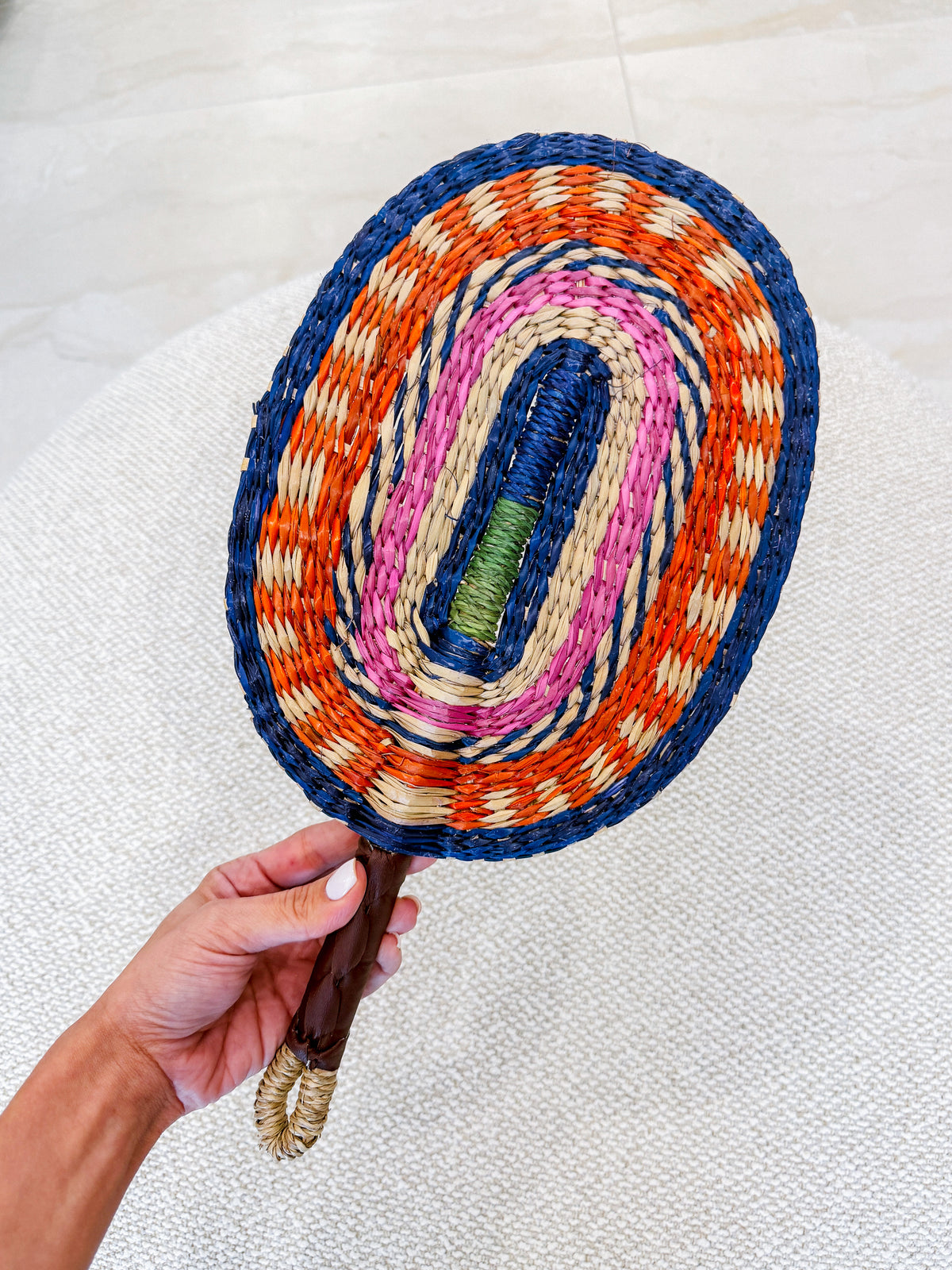 HANDWOVEN STATEMENT FANS - OVAL LARGE
