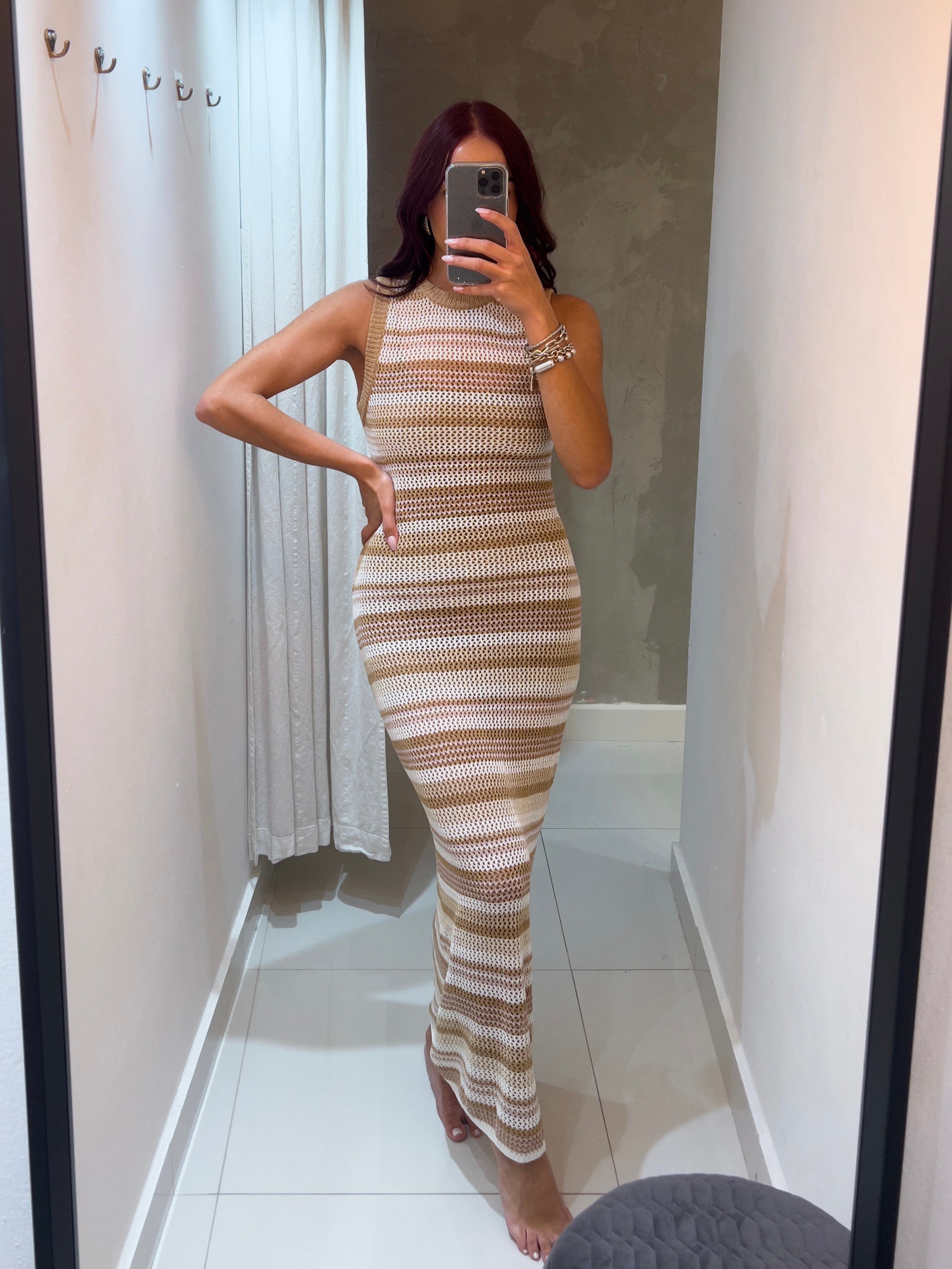 ILANNI BEIGE COVER UP DRESS