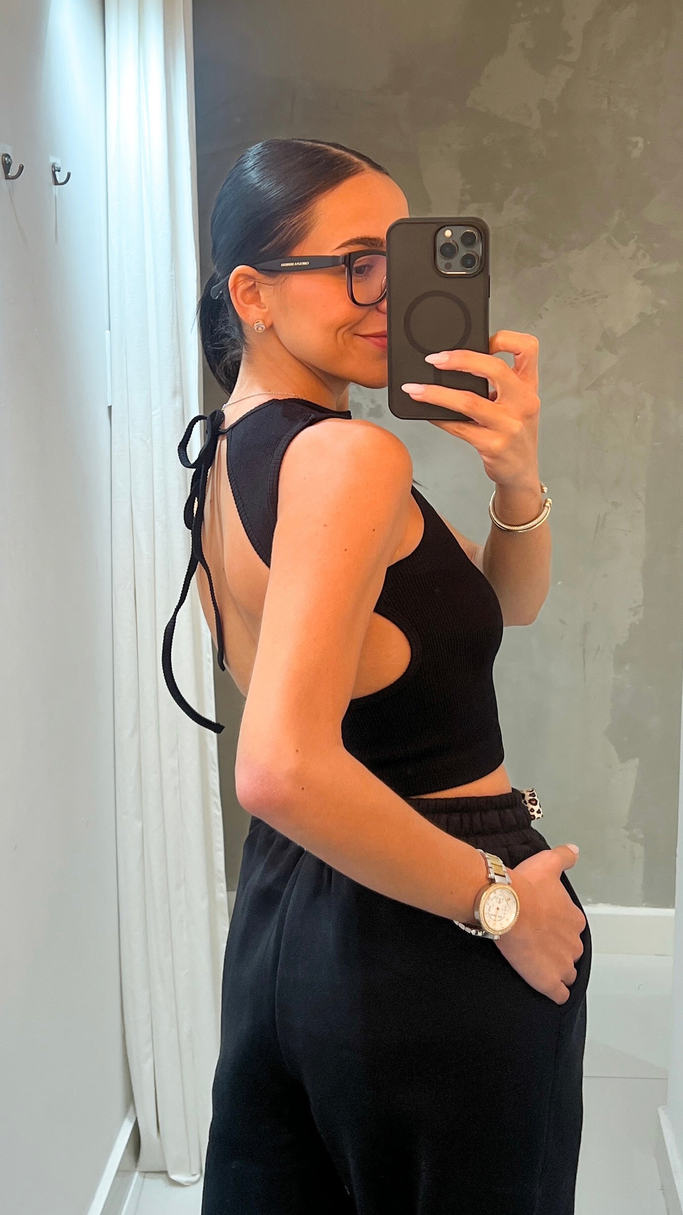 CORAL RIBBED OPEN BACK CROP TANK