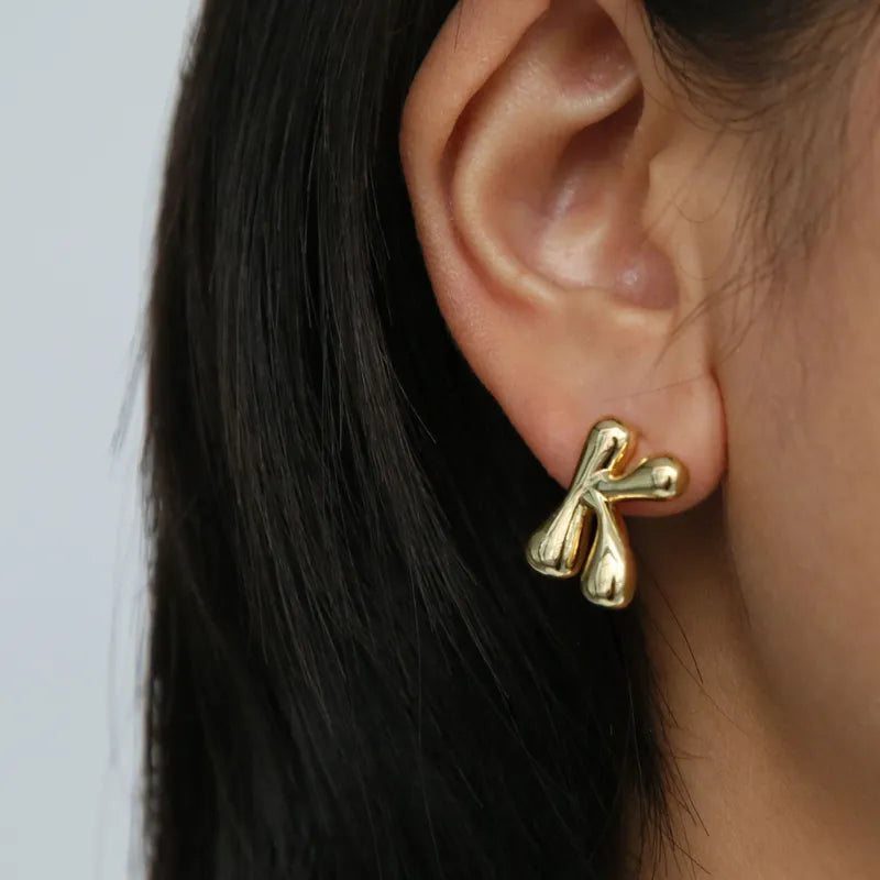 CLAUDE CHUNKY INITIAL EARRINGS