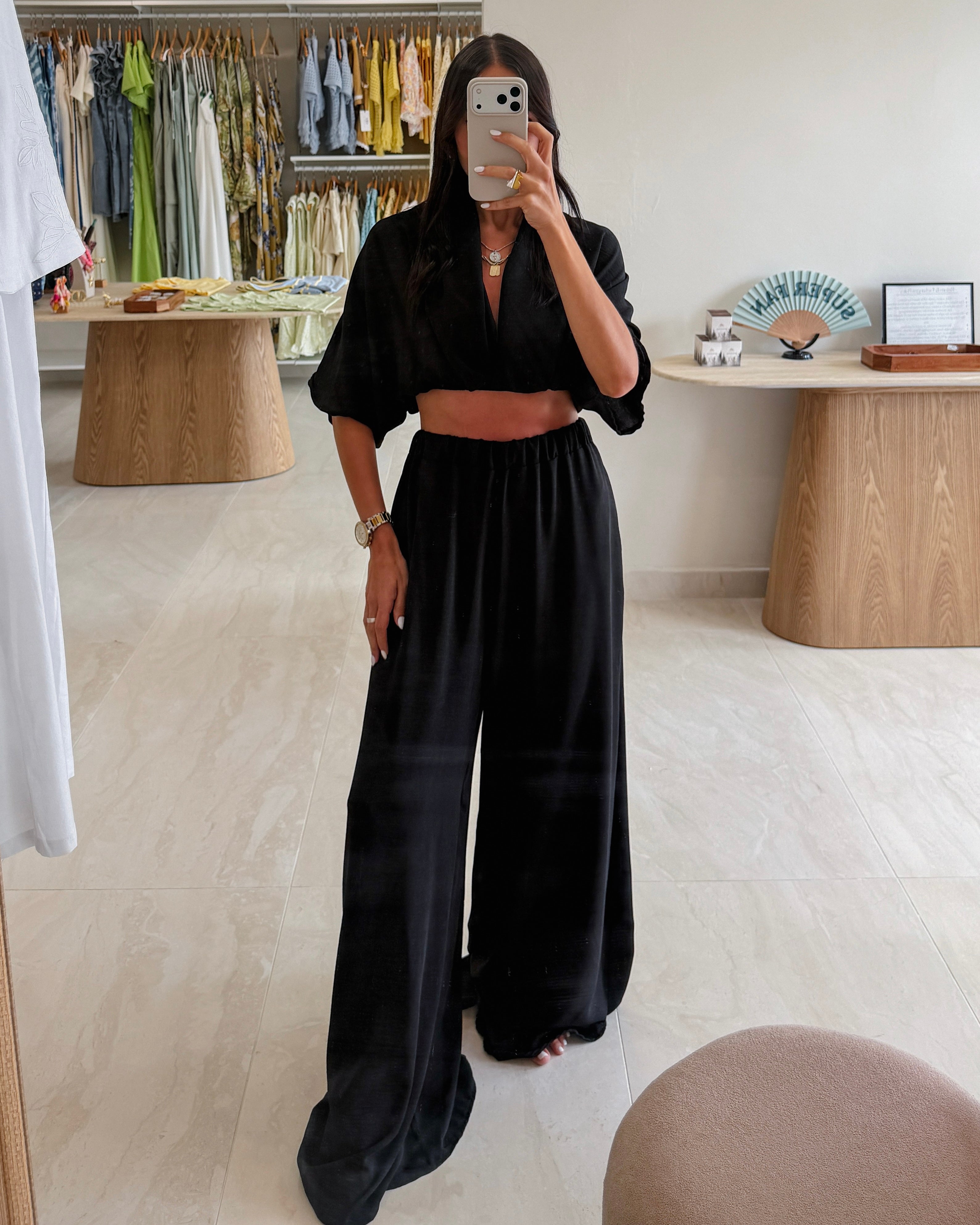 MELANIA BLACK PANT SET