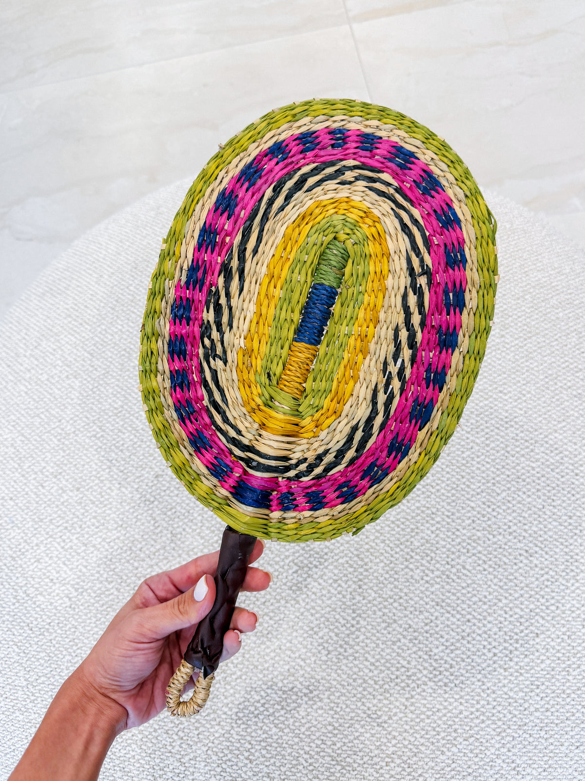HANDWOVEN STATEMENT FANS - OVAL LARGE