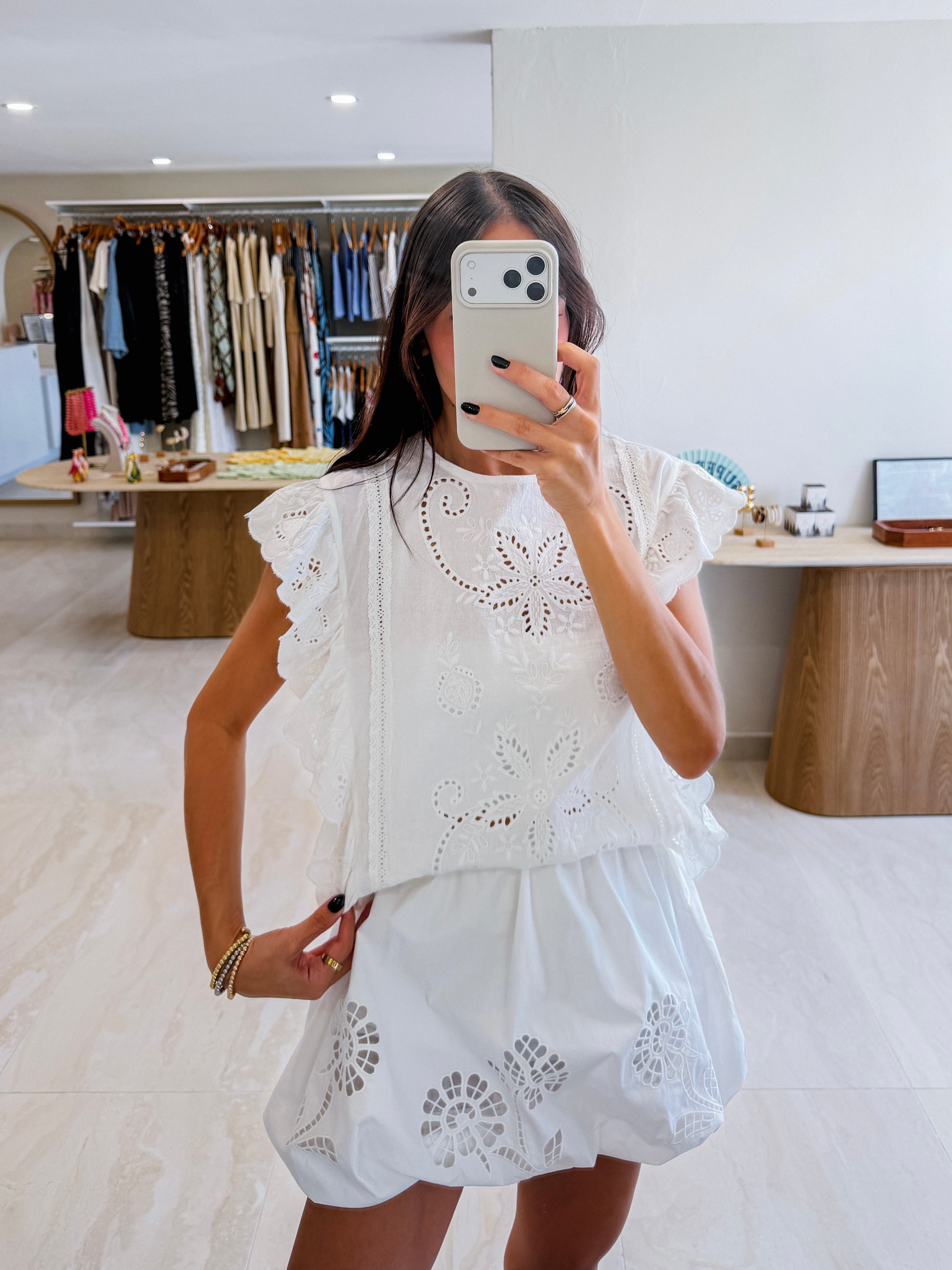 SUZETTE EYELET BLOUSE