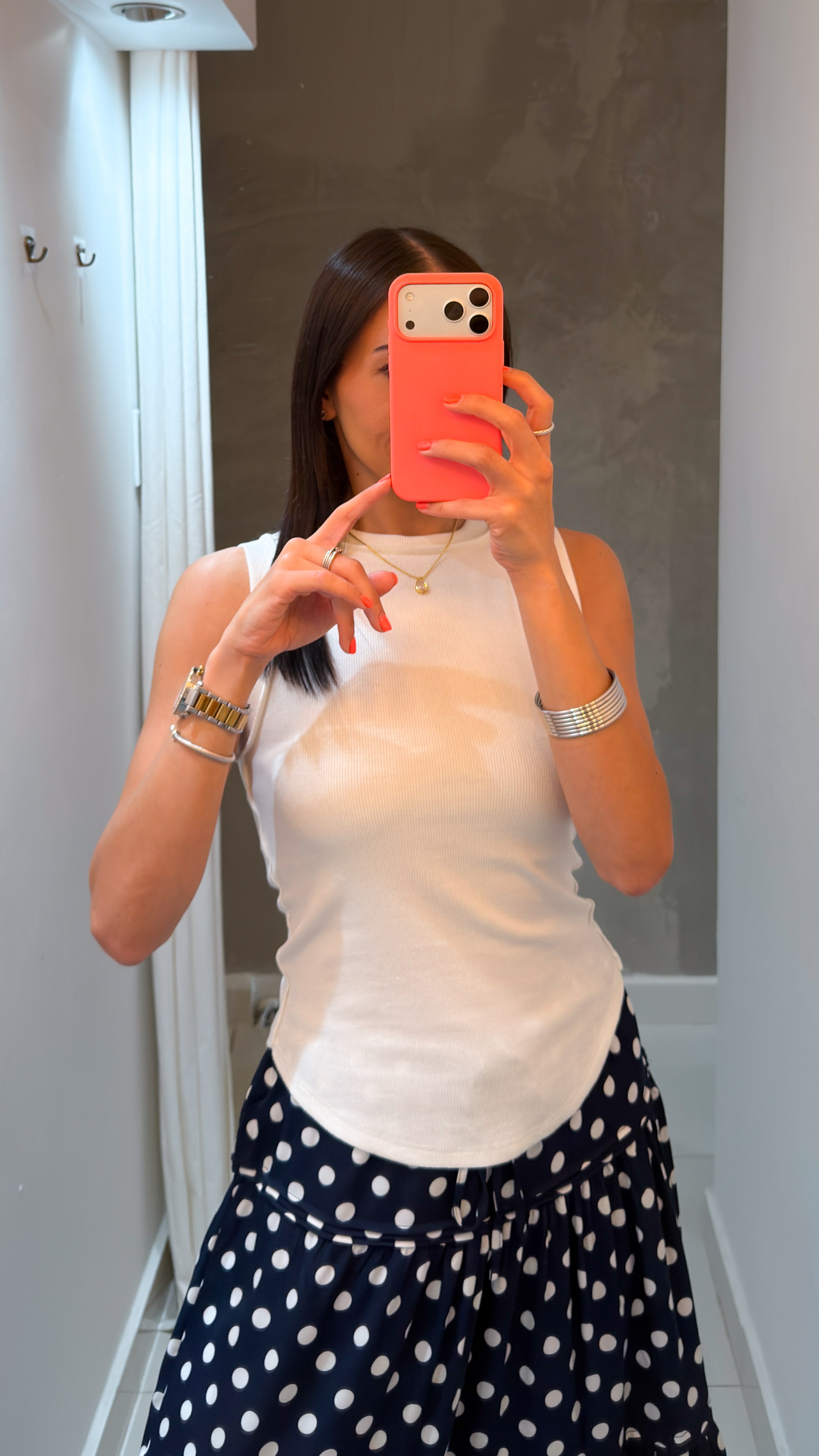 CARO KNIT TANK TOP IN WHITE