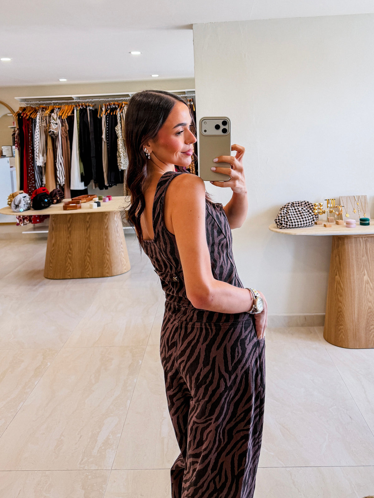 ESTEFANIA BROWN/BLACK ZEBRA PRINT SET
