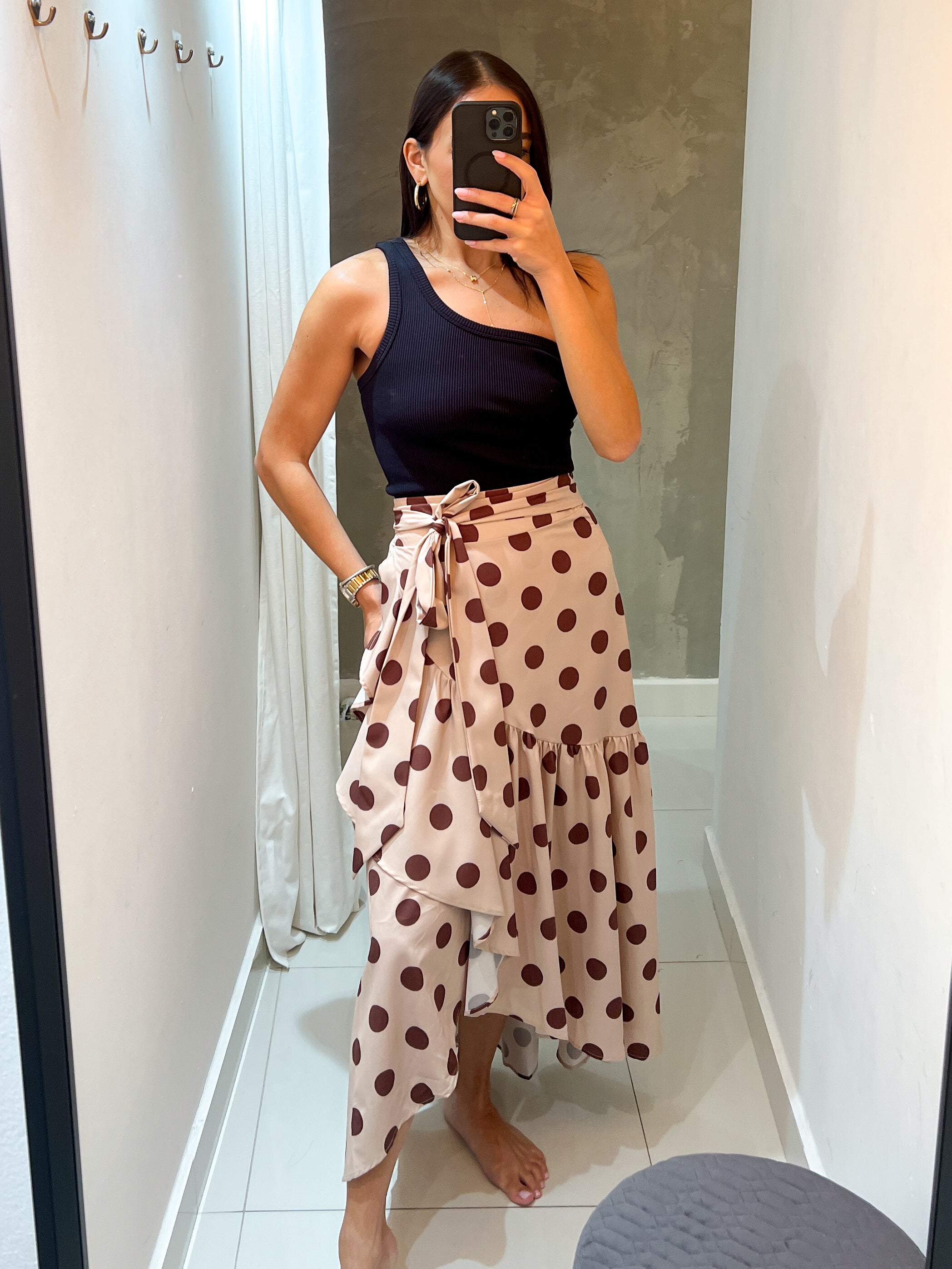 CORI BROWN POLKA DOT WRAP AROUND SKIRT