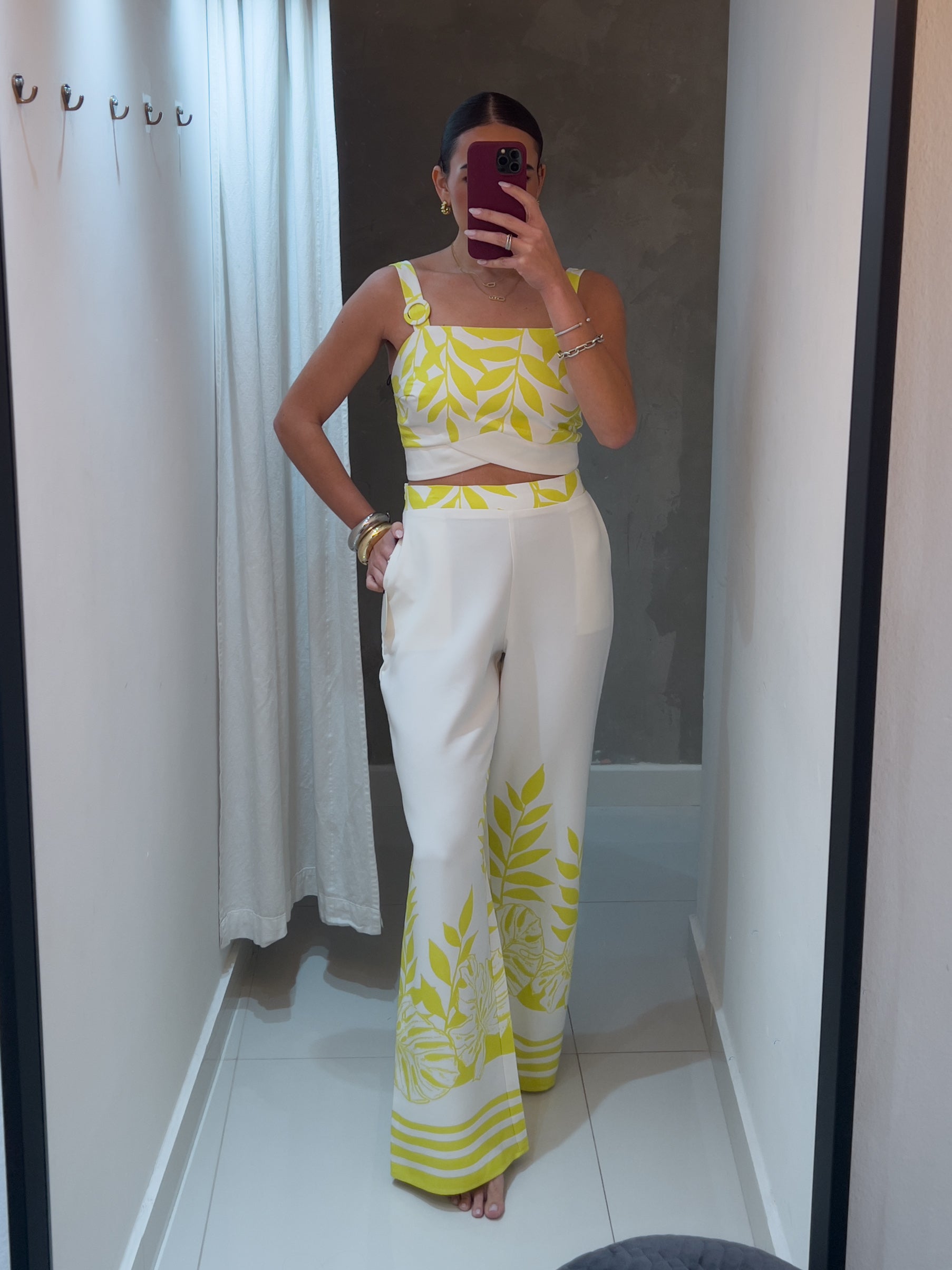 CAMILA LIME PRINT PANTS SET