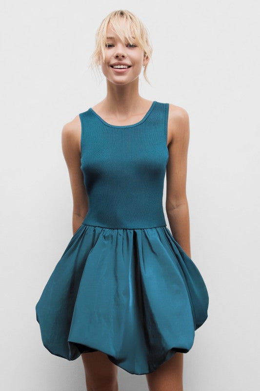 PENELOPE TEAL BUBBLE DRESS