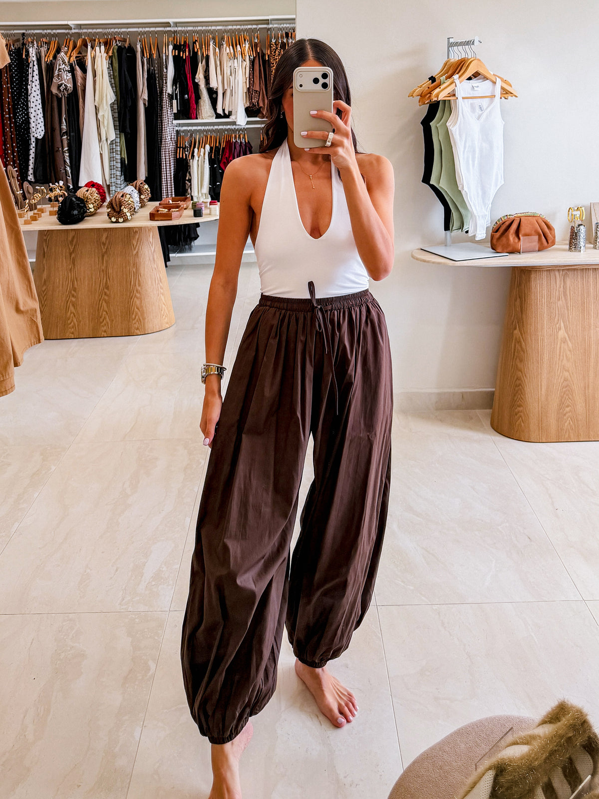AURORA BROWN BUBBLE JOGGERS