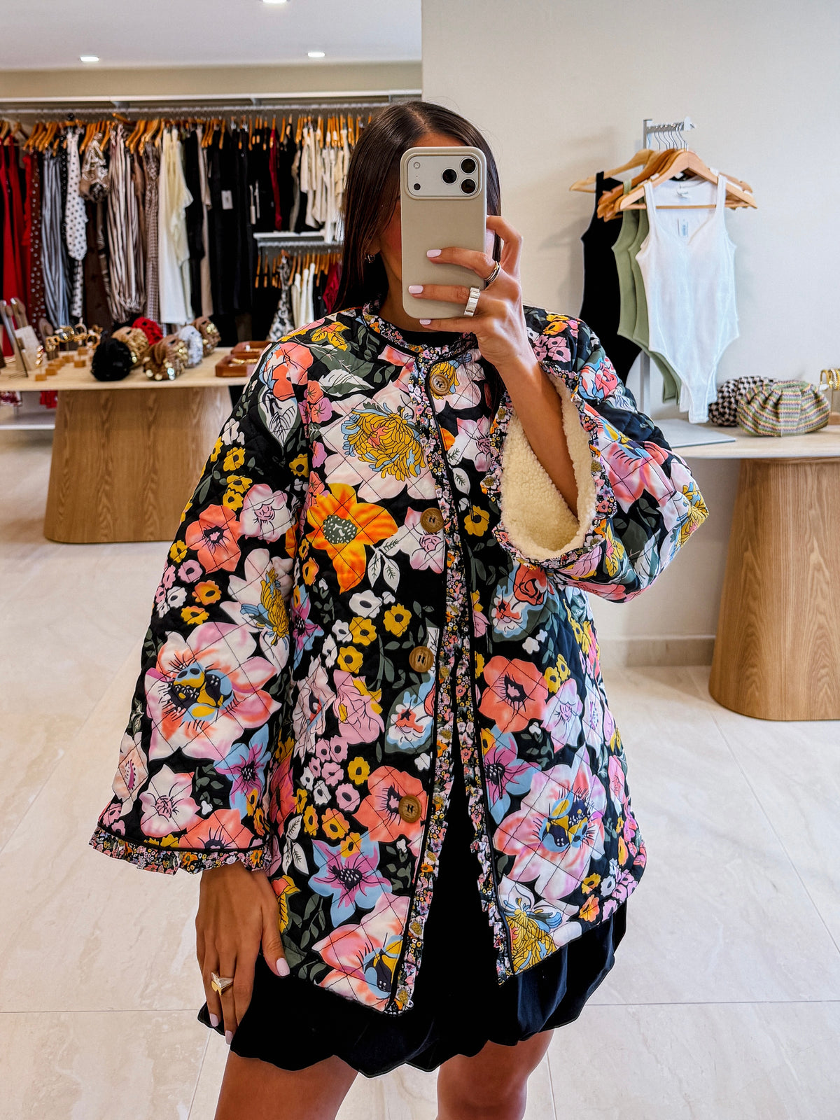 FLORA QUILTED SHERPA JACKET
