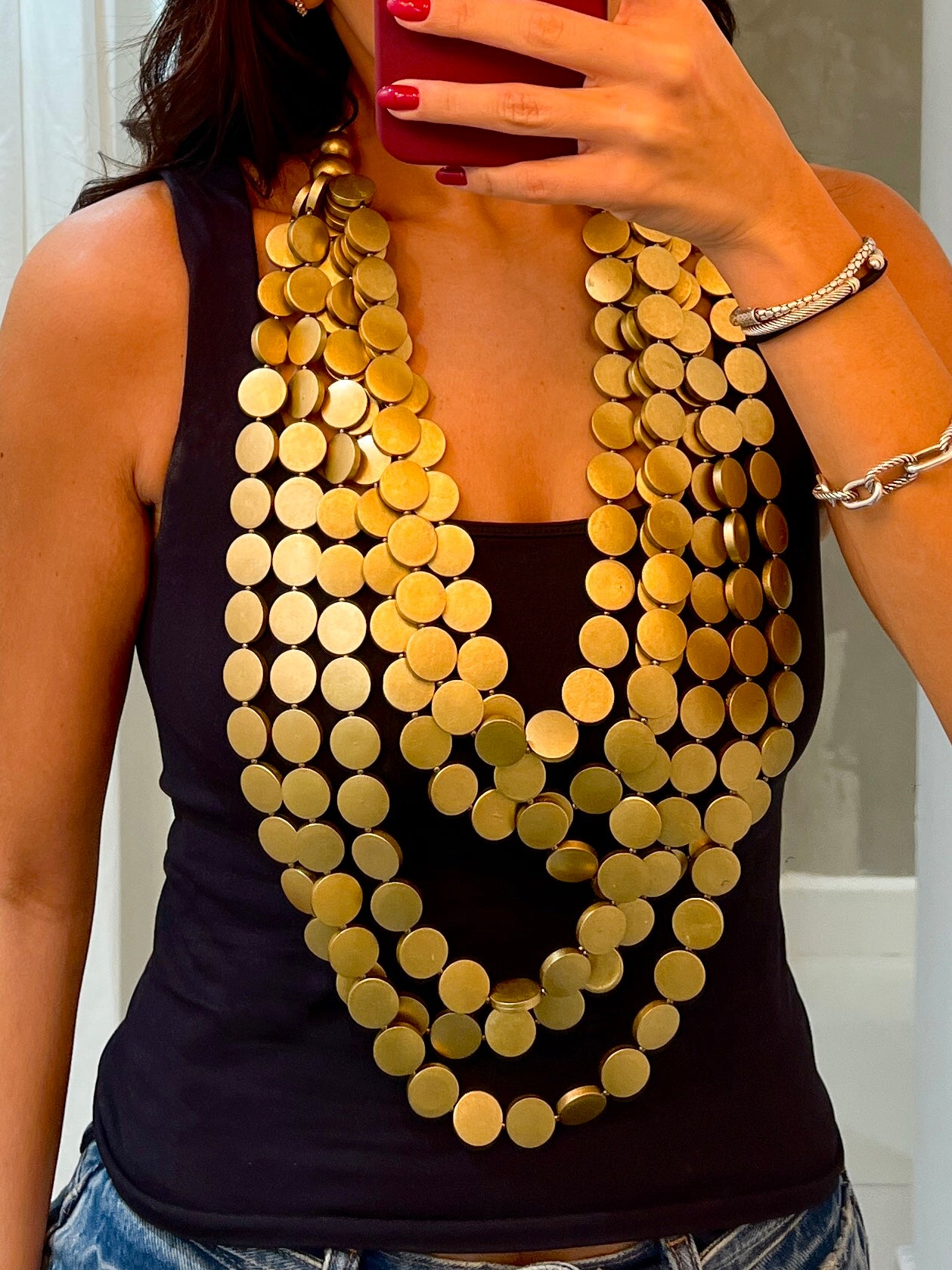 SARINA GOLD WOOD NECKLACE