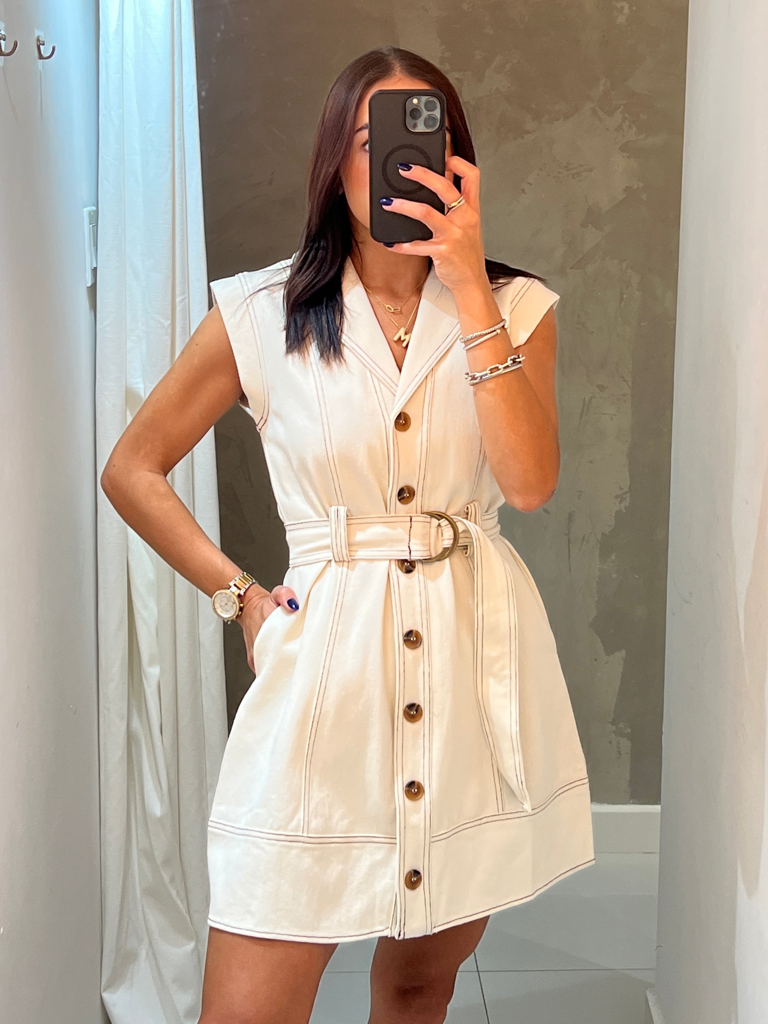 OLIVIA ECRU DRESS