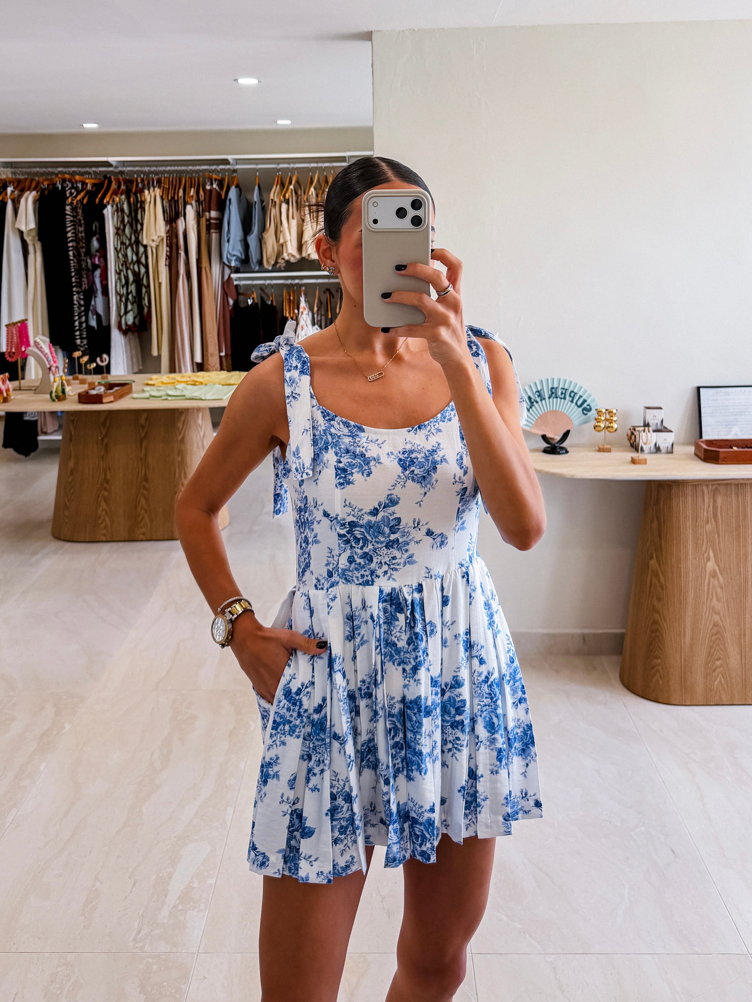 ANGELICA FLOWER PRINT PLEATED ROMPER