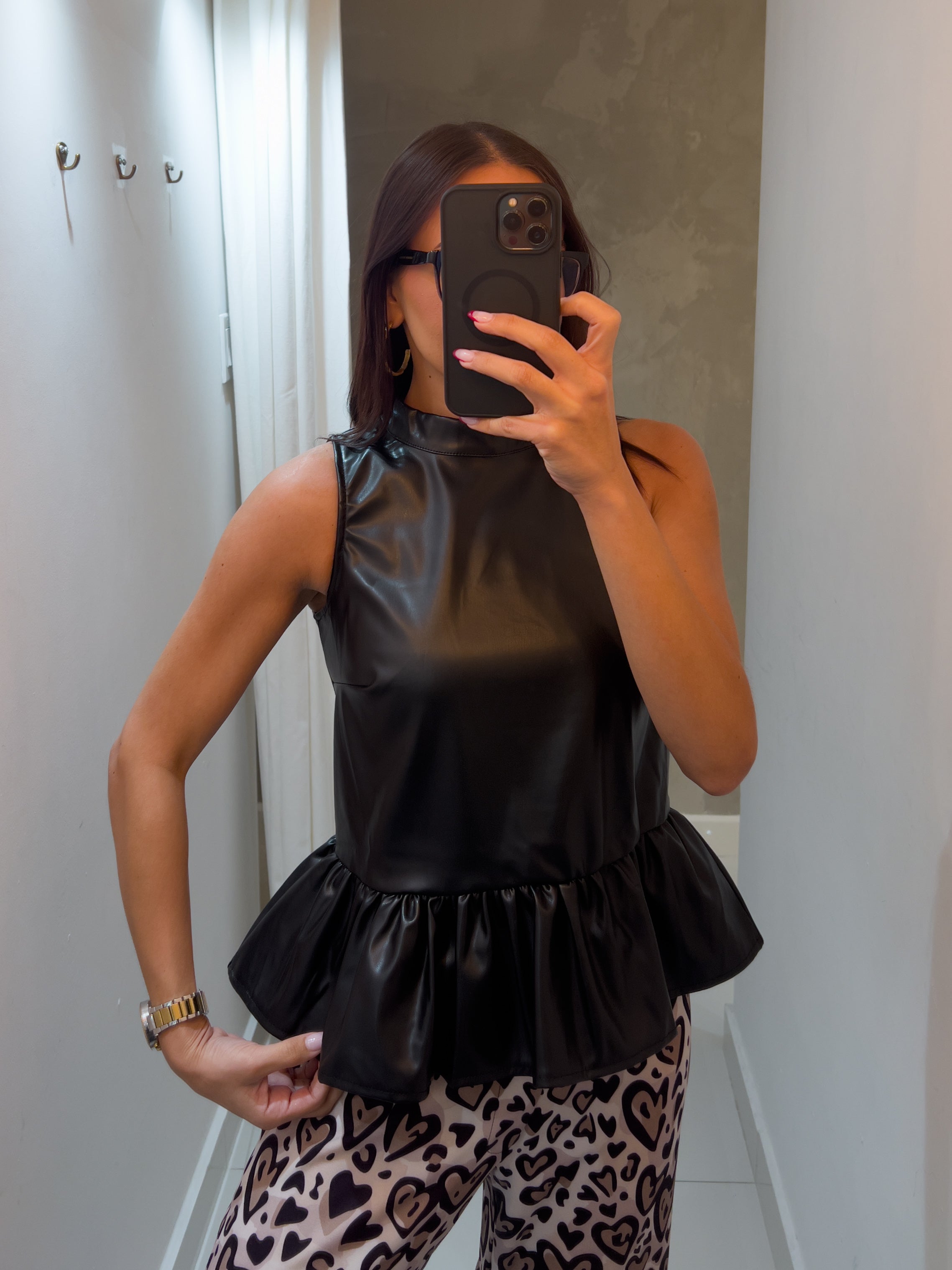 JULIA BLACK PEPLUM TOP