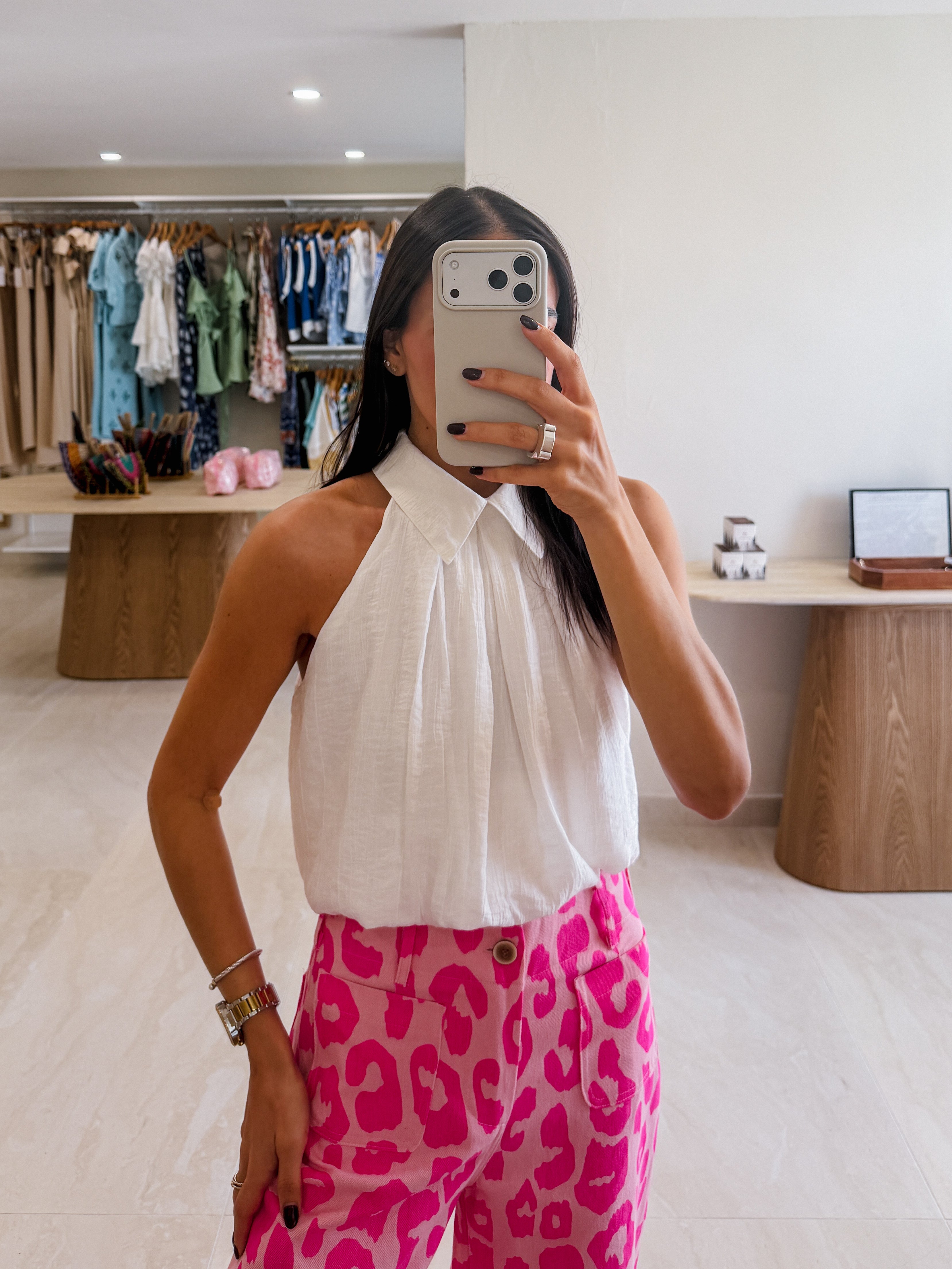 BEV CHIC COLLAR WHITE  BLOUSE