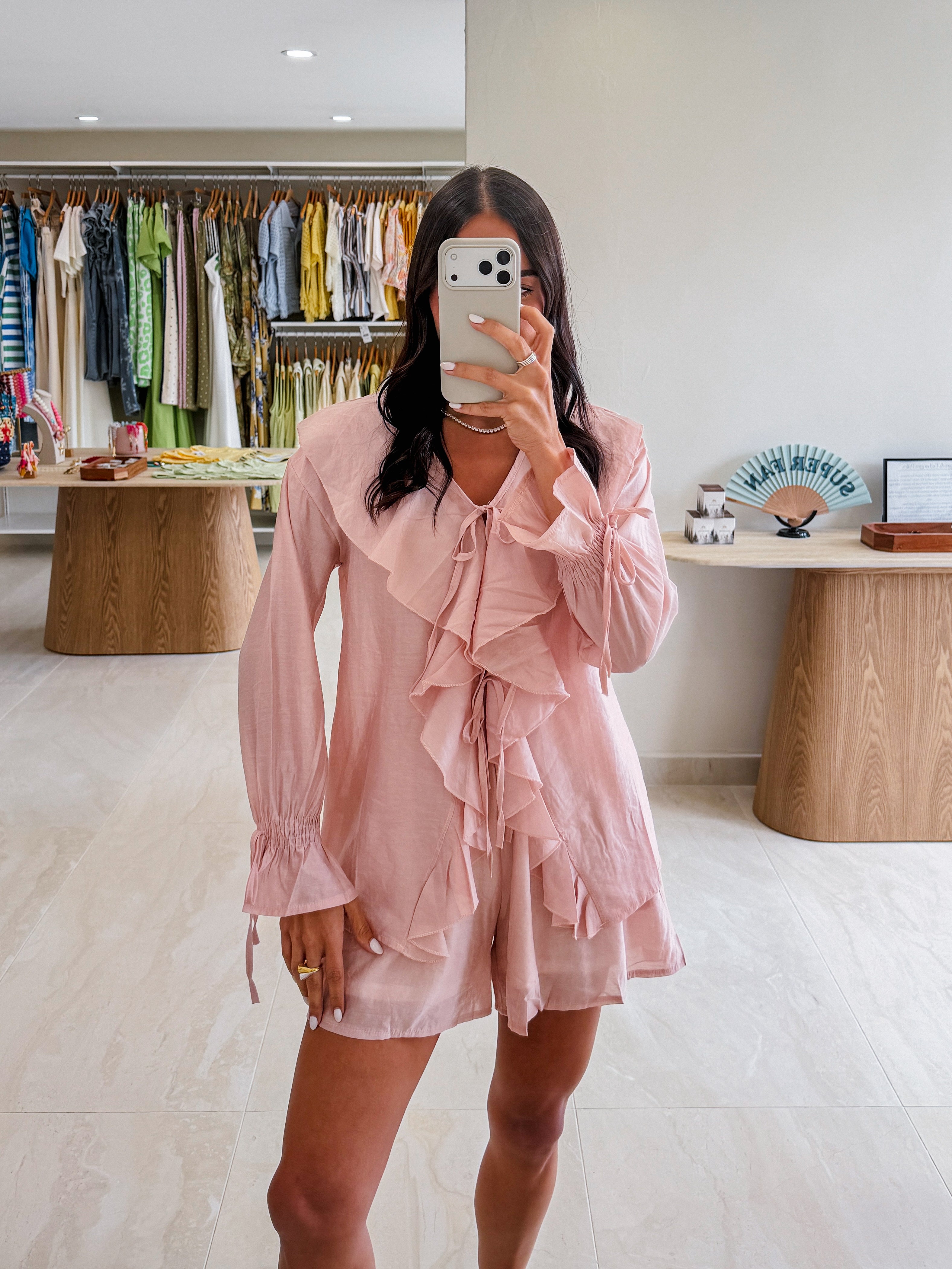 CELESTE SHORT SET IN PASTEL PINK