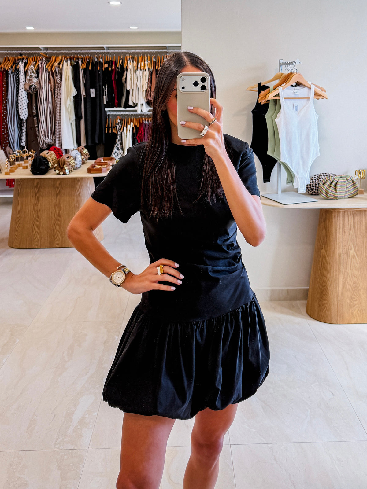 FAUSTINA BLACK MINI DRESS